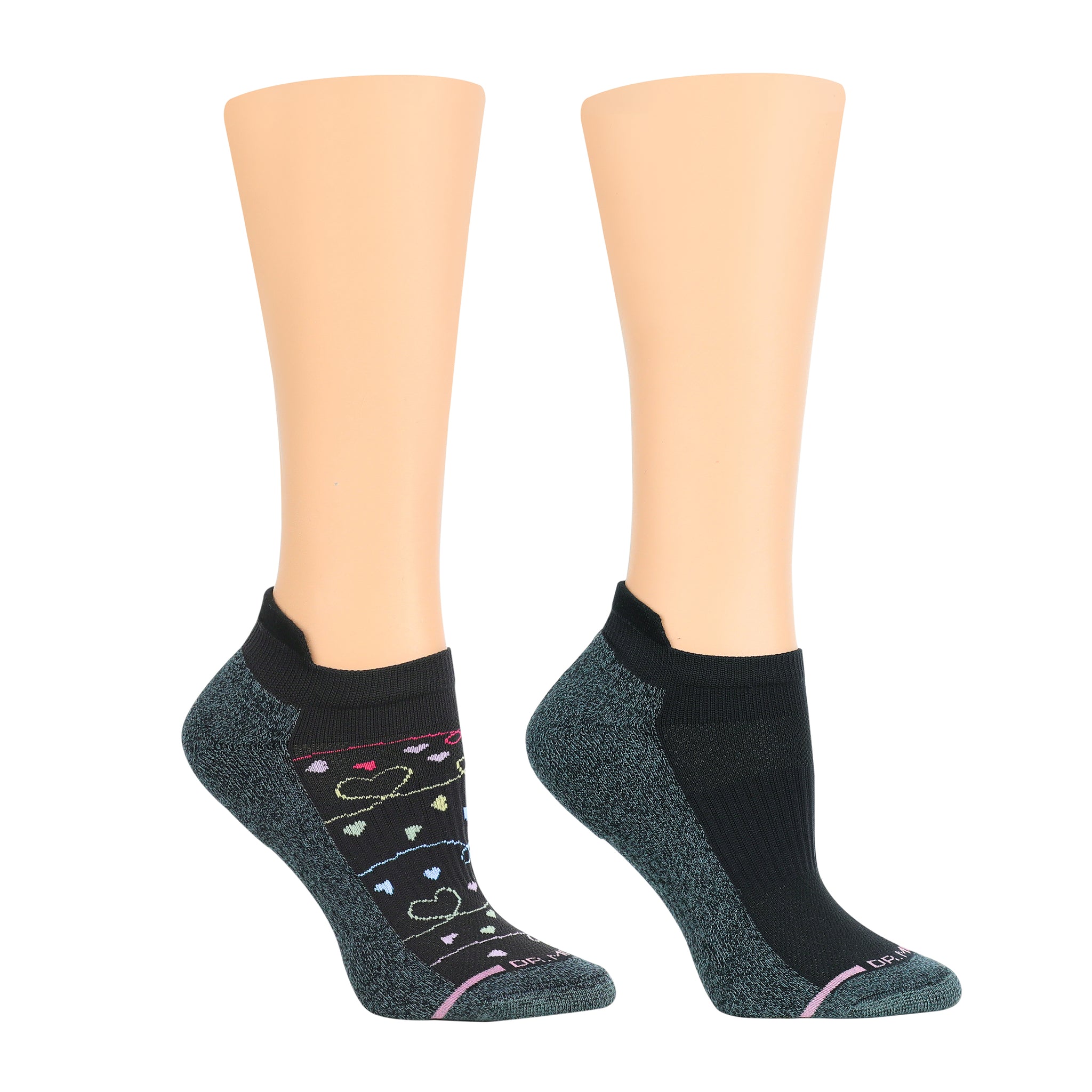 Ankle Compression Socks For Women Dr Motion Scribble Hearts 4225