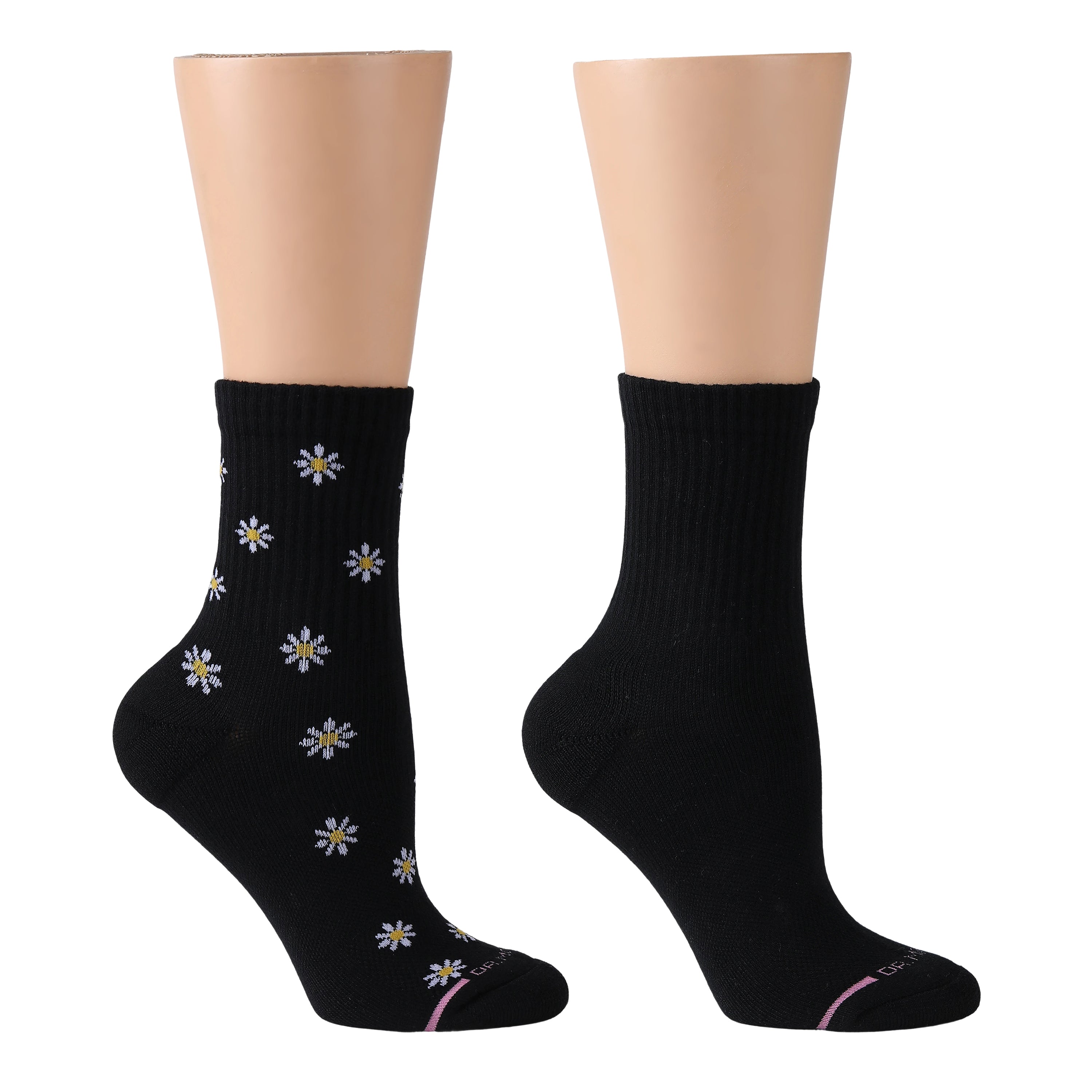 Mini Daisies Ribbed | Mid-Crew Compression Socks For Women