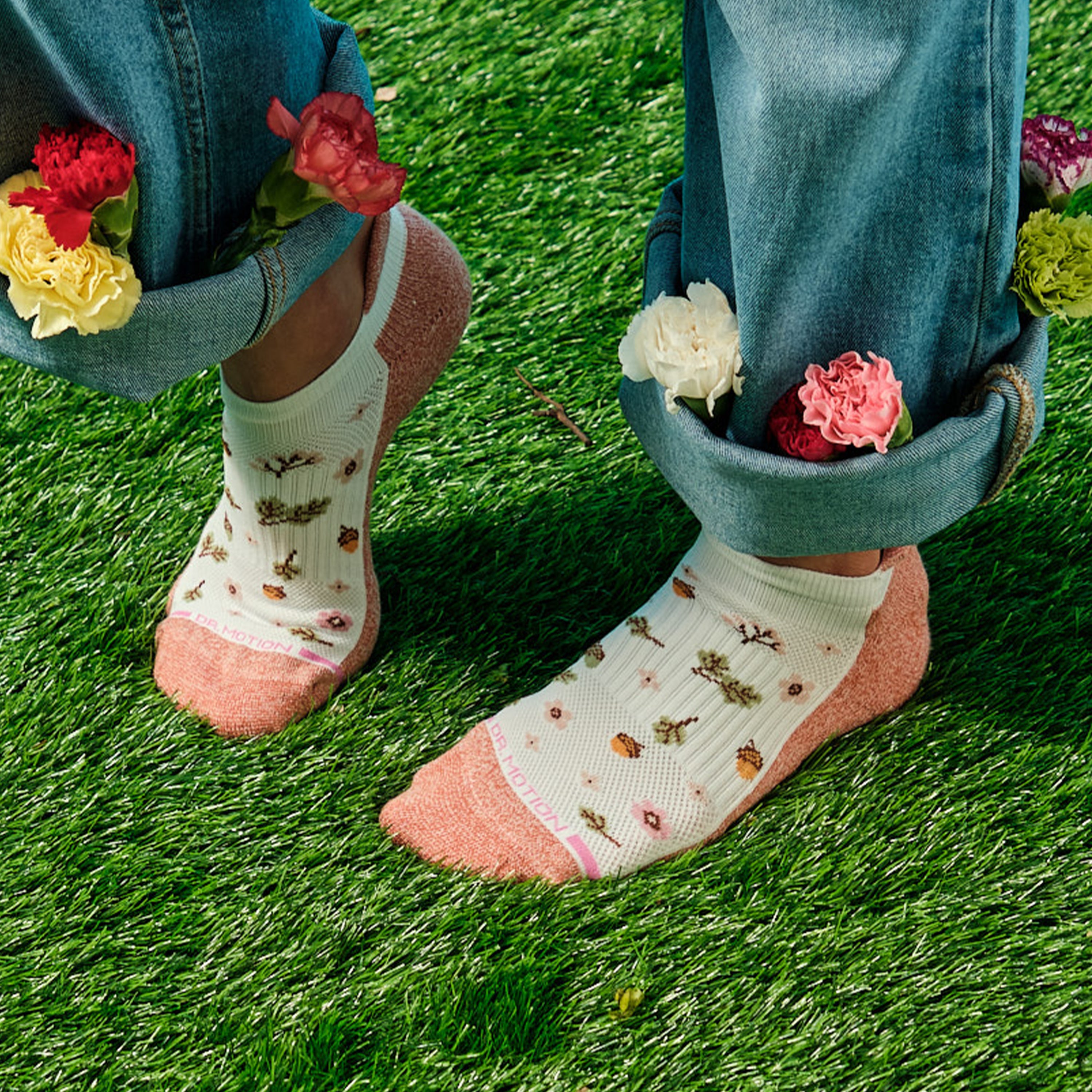 Acorn Floral | Ankle Compression Socks For Women