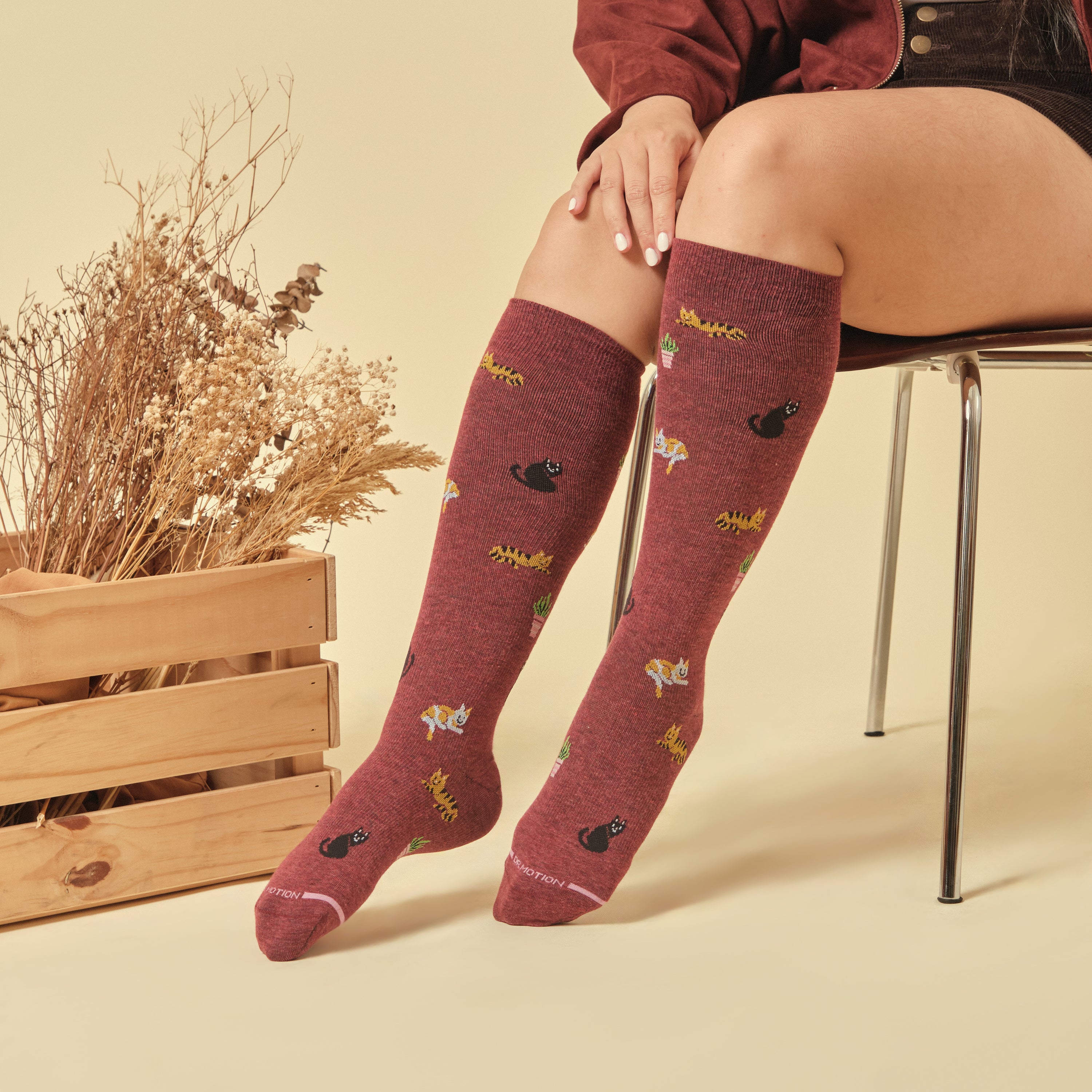 Cozy Cats | Knee-High Compression Socks For Women