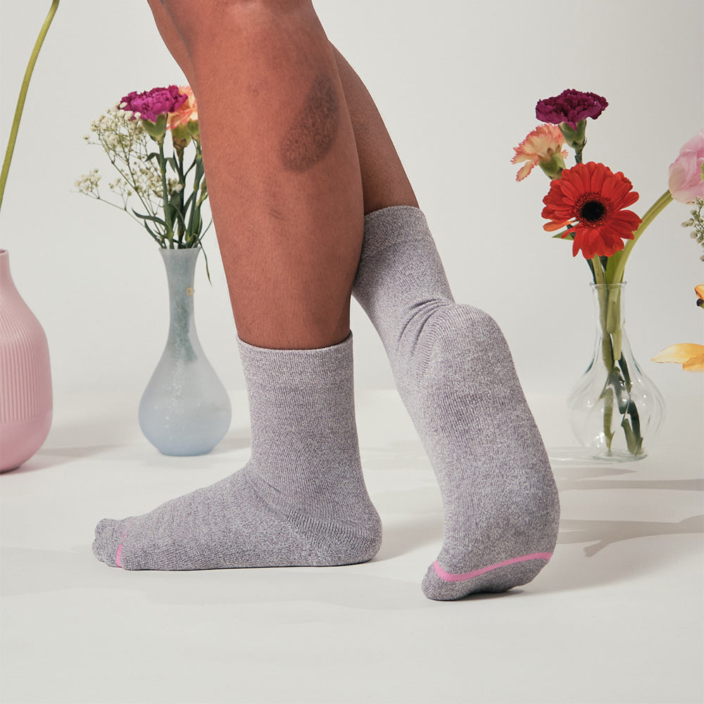 Flowers And Bees | Diabetic Half Cushion Socks For Women
