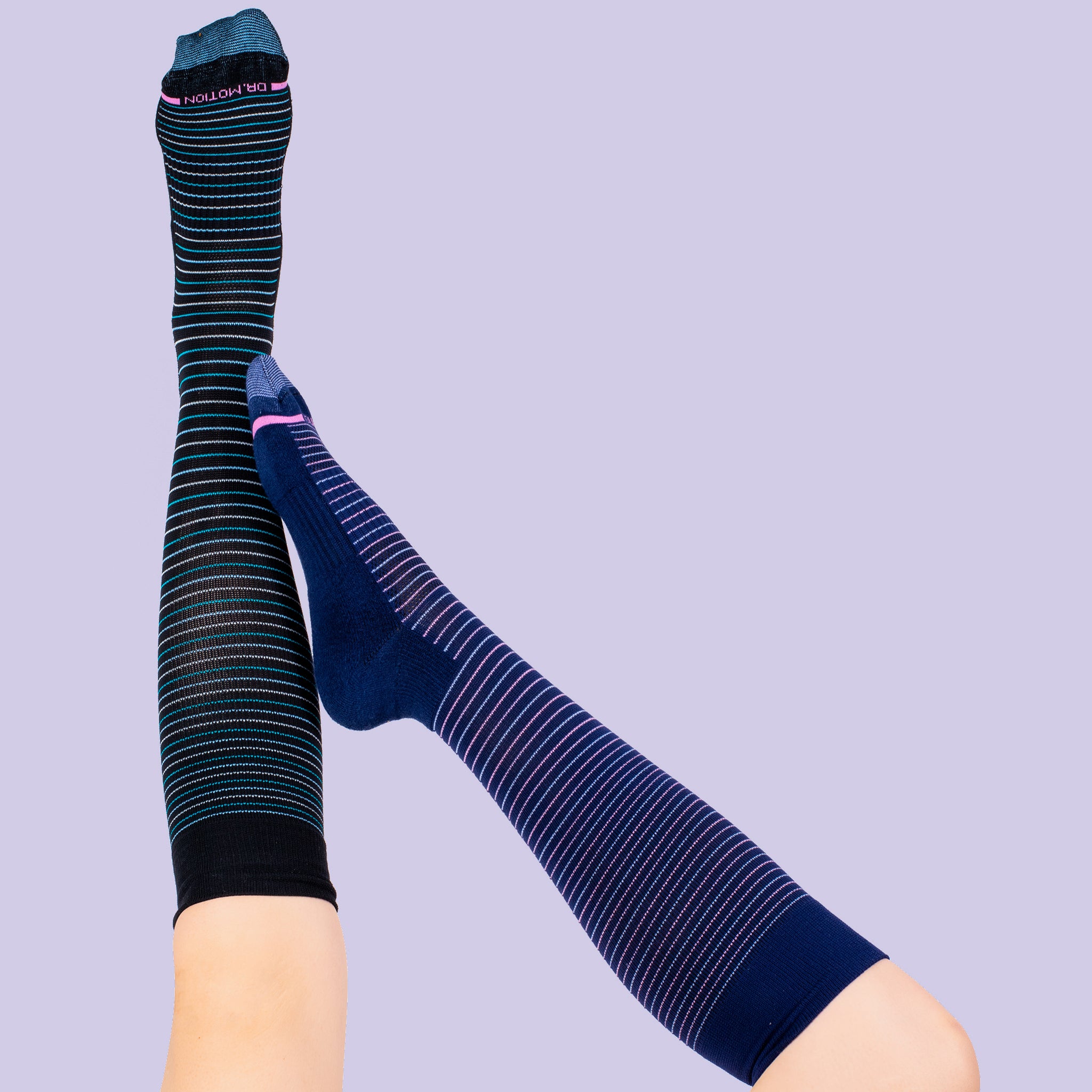 Tri-Color Stripe | Knee-High Compression Socks For Women