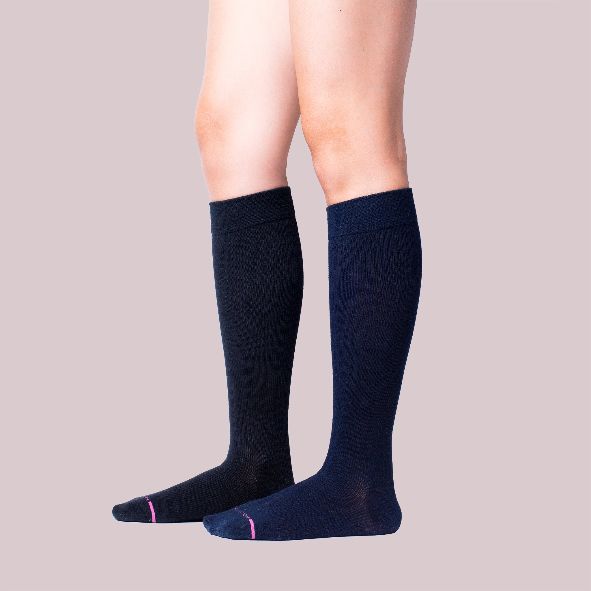 Solid Cotton Blend | Knee-High Compression Socks For Women