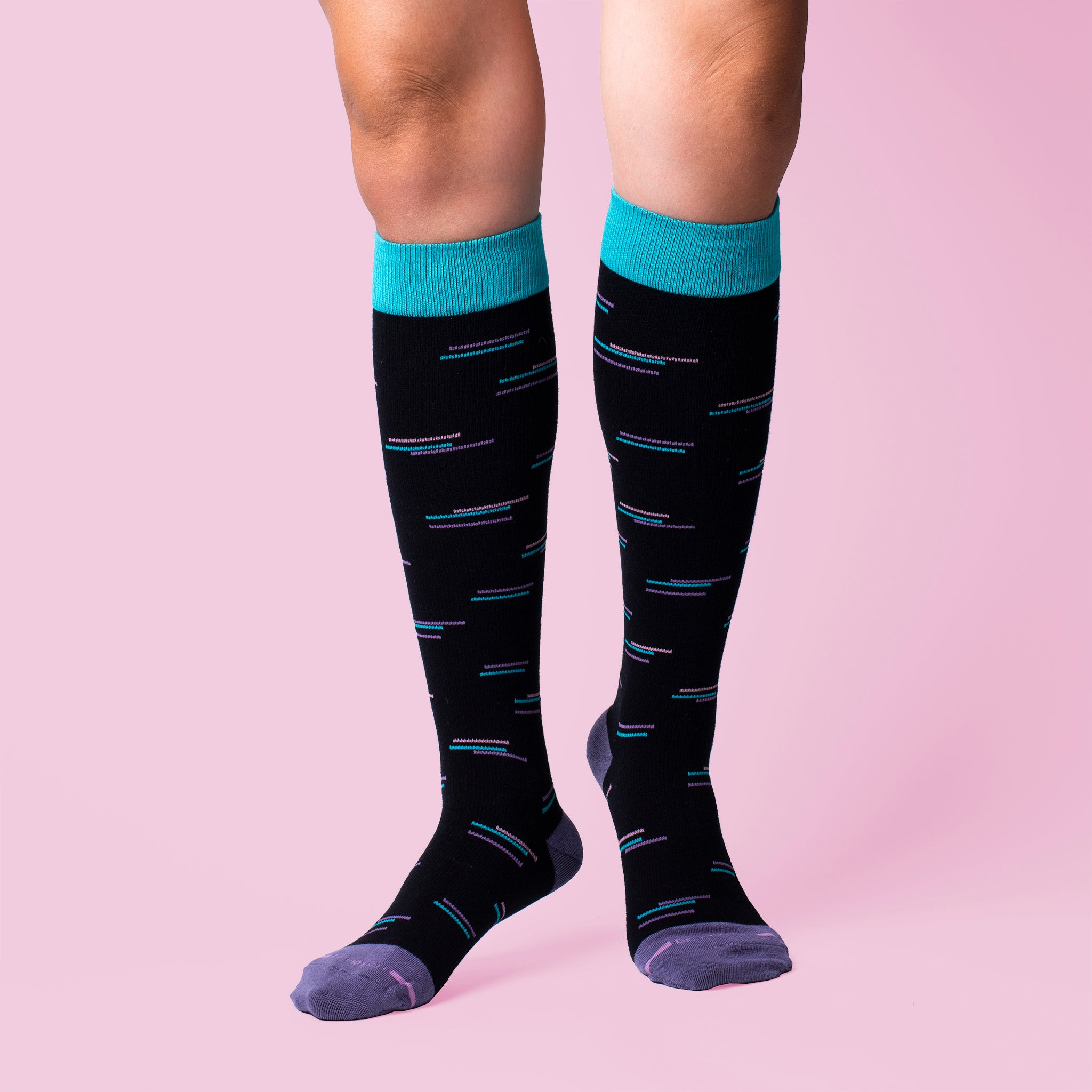 Broken Stripe Patch | Knee-High Compression Socks For Women