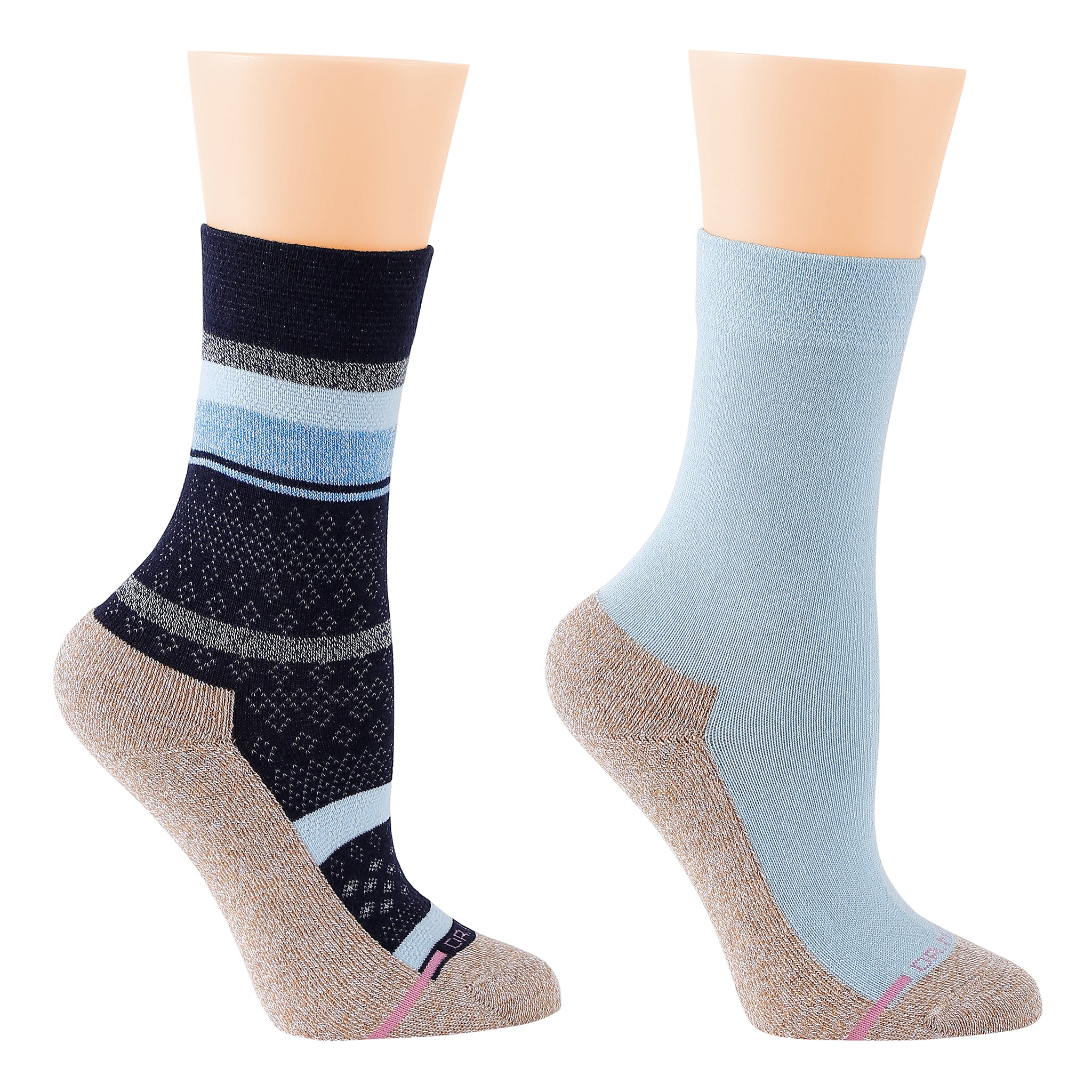 Multi Stripe Texture | Diabetic Half-Cushion Socks For Women