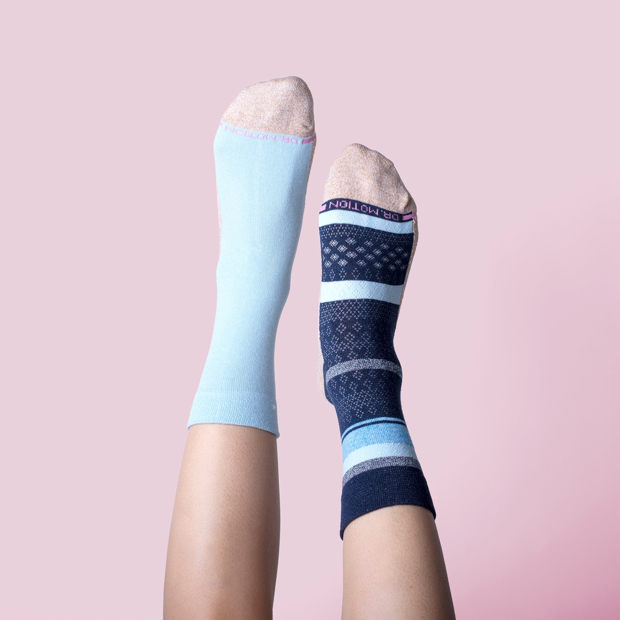 Multi Stripe Texture | Diabetic Half-Cushion Socks For Women