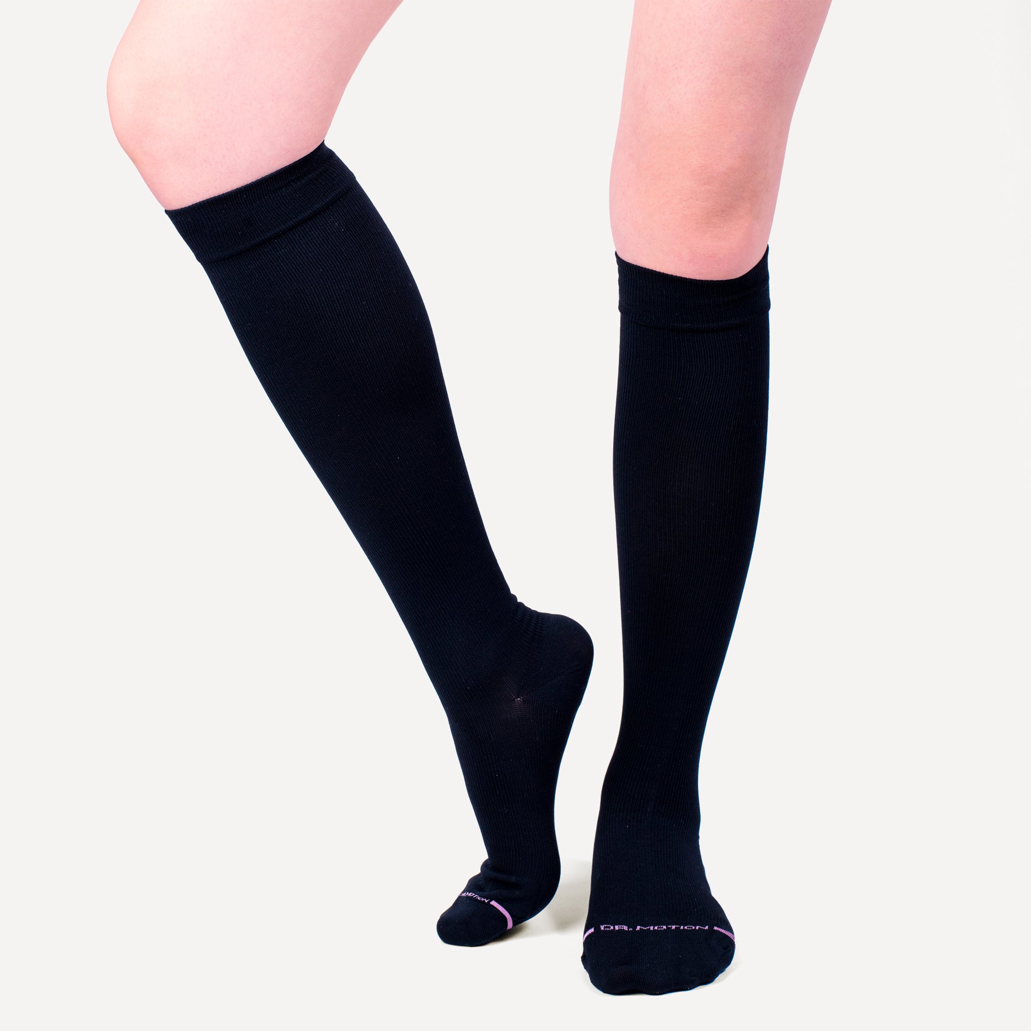 Solid Microfiber Nylon | Knee-High Compression Socks For Women