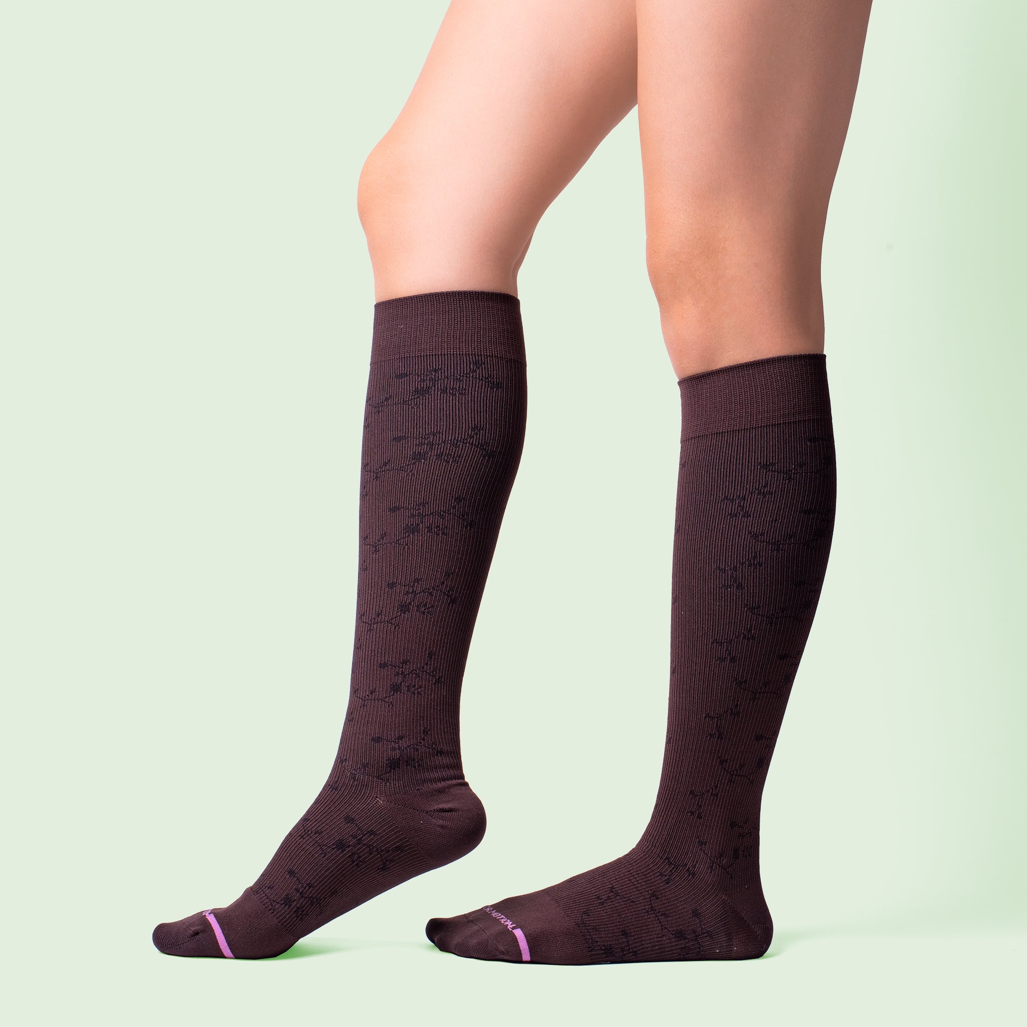 Floral Texture | Knee-High Compression Socks For Women