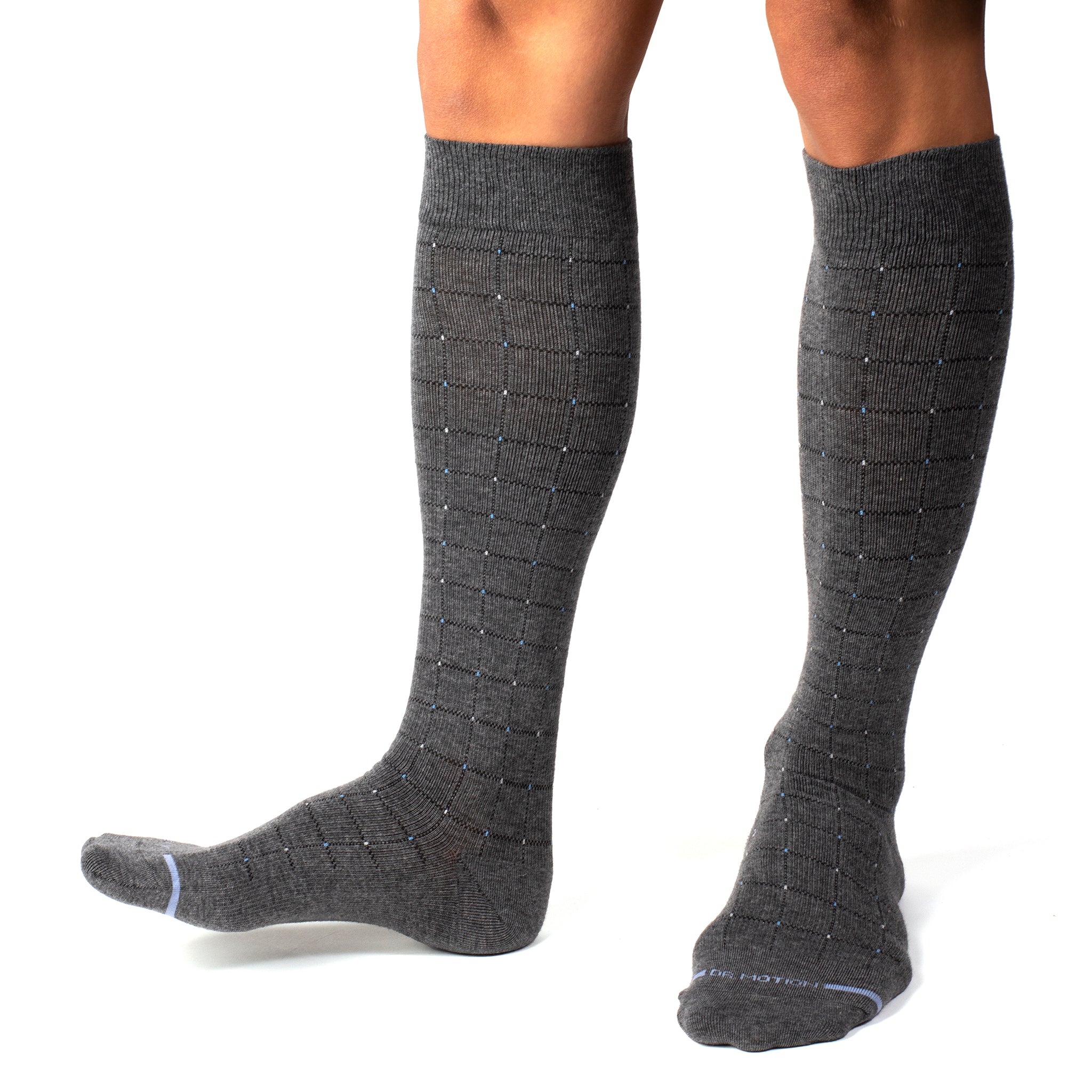 Pin Dot Grid | Knee-High Compression Socks For Men