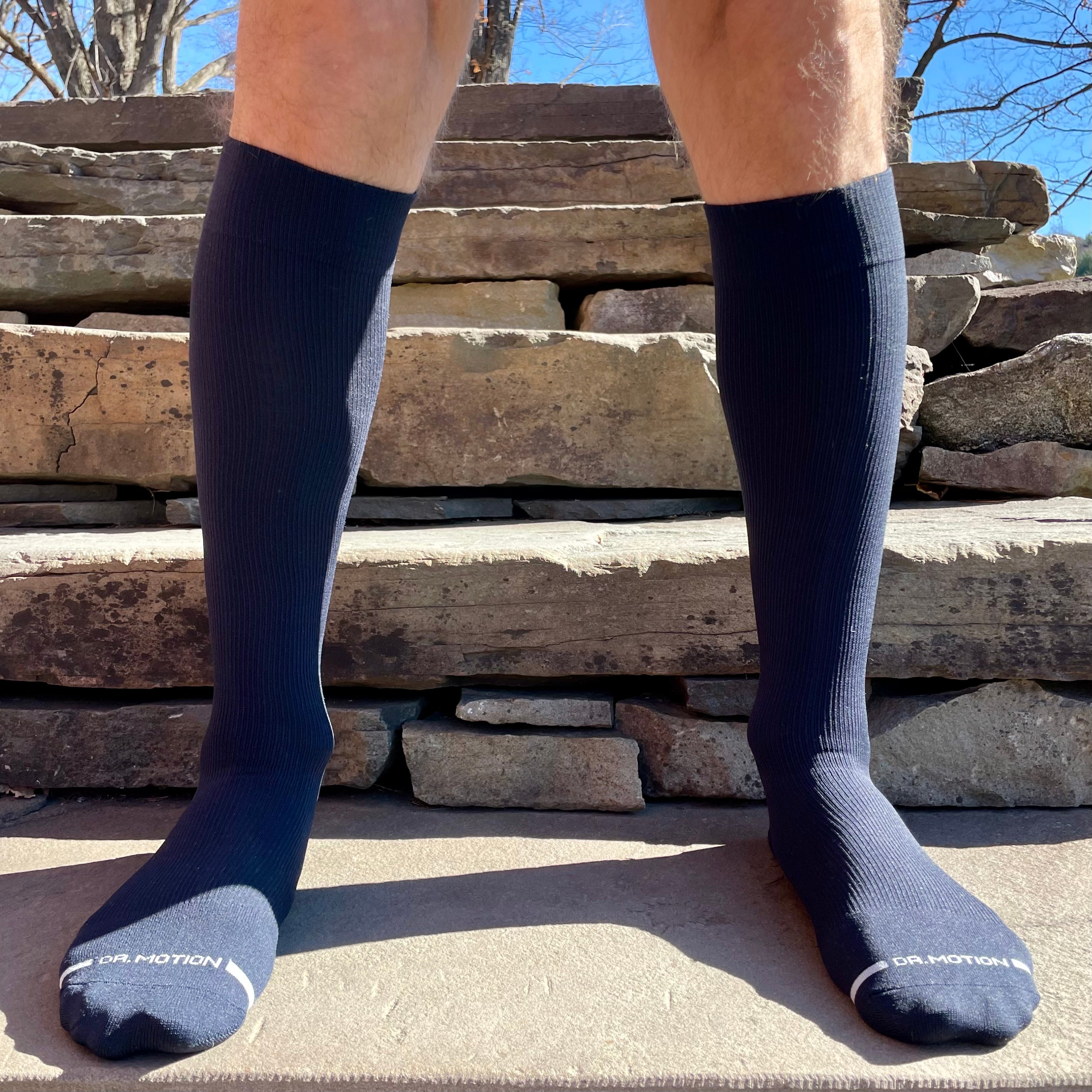 Solid Microfiber Nylon | Knee-High Compression Socks For Men