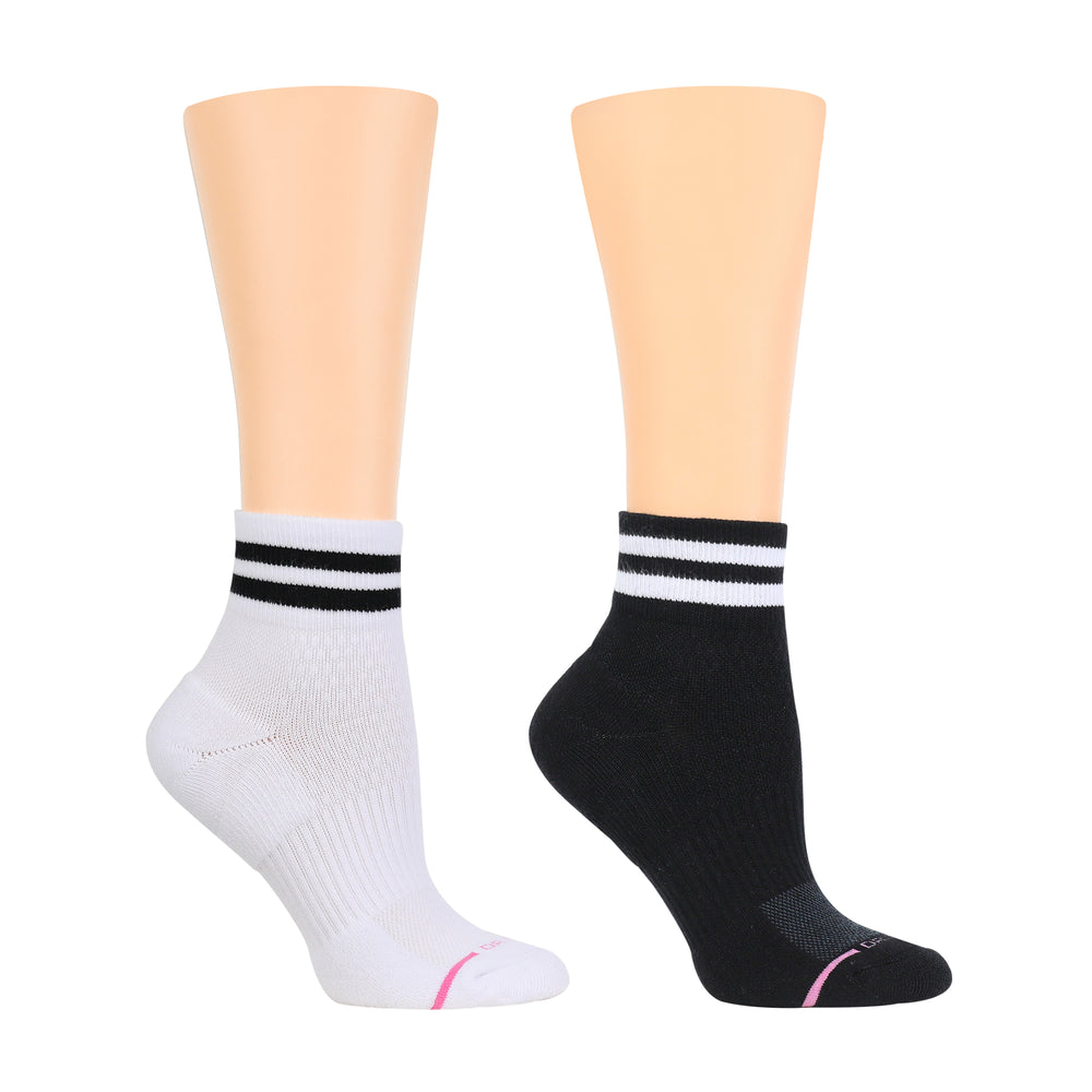 Quarter Compression Socks For Women Dr. Motion Varsity Stripe