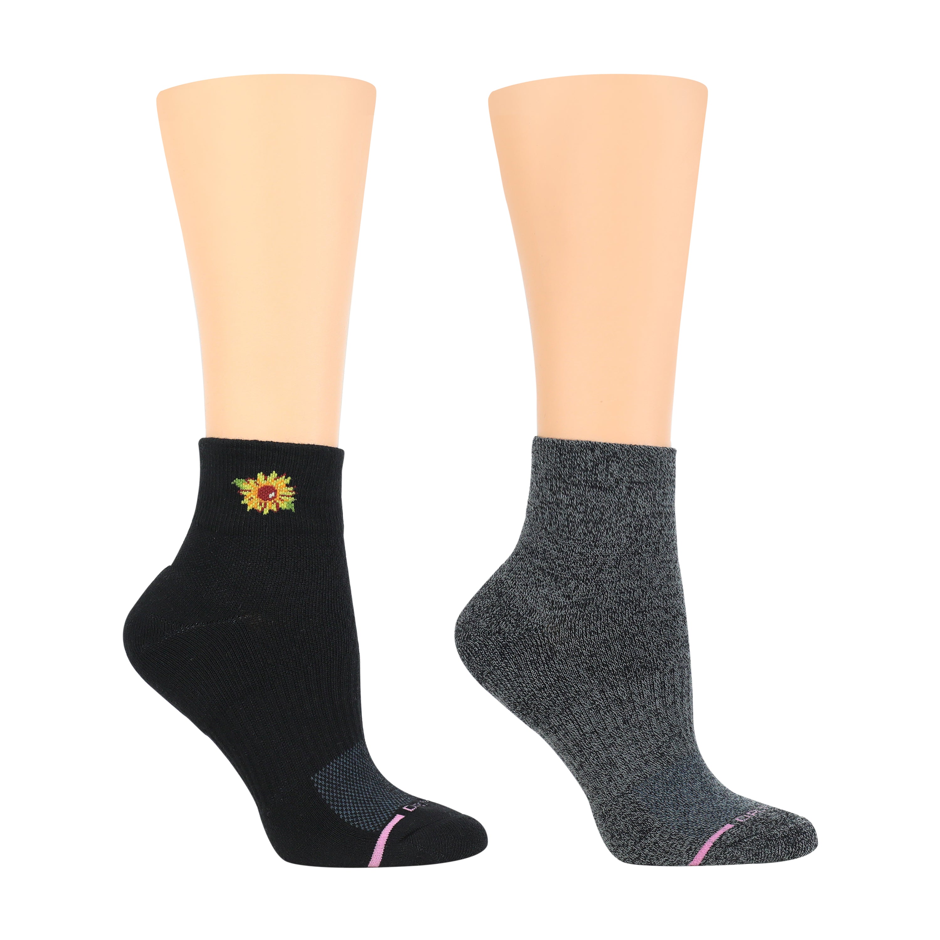 Placed Sunflower | Quarter Compression Socks For Women
