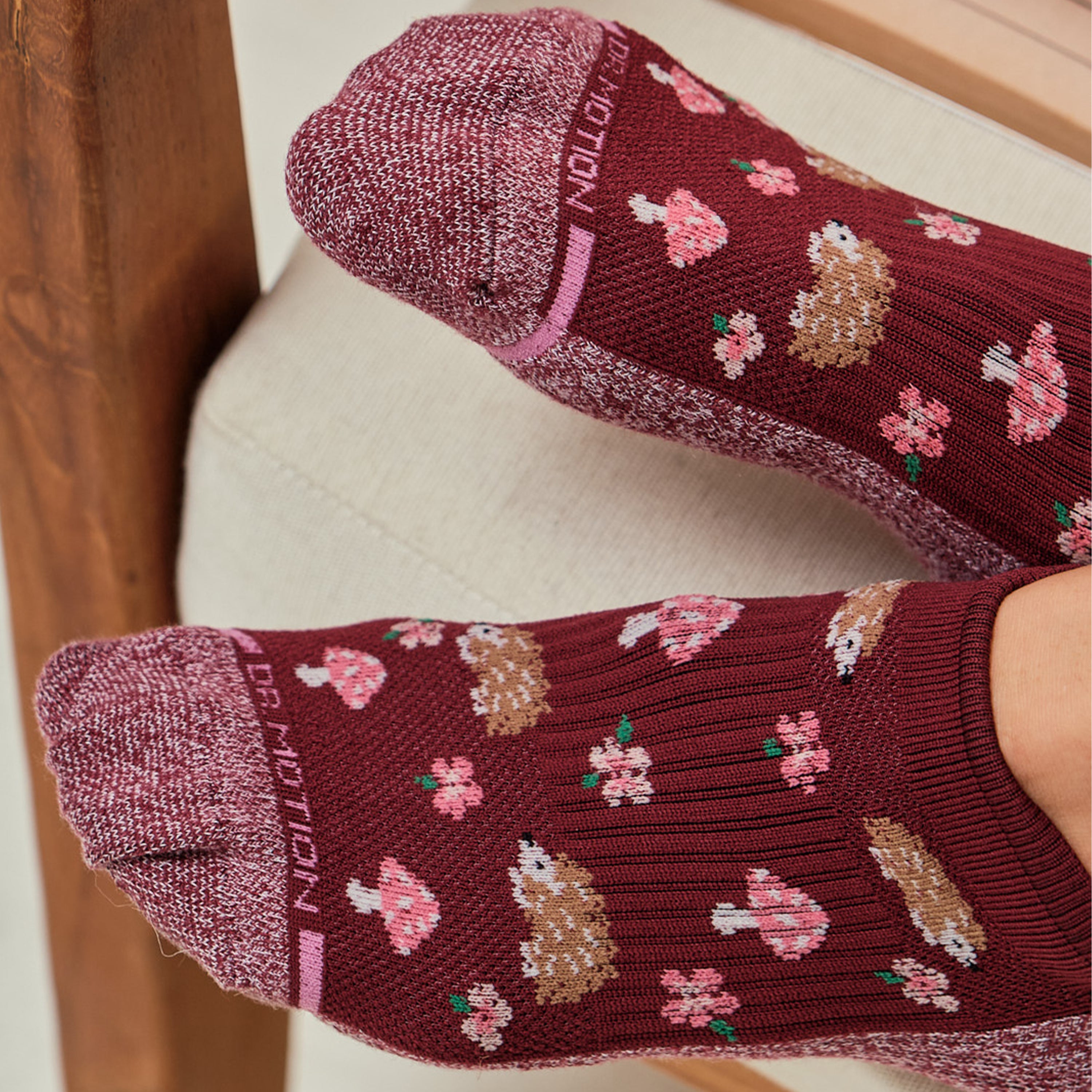 Hedgehog & Shrooms | Ankle Compression Socks For Women