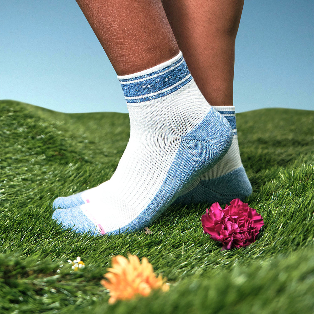 Bandana Stripe | Quarter Compression Socks For Women