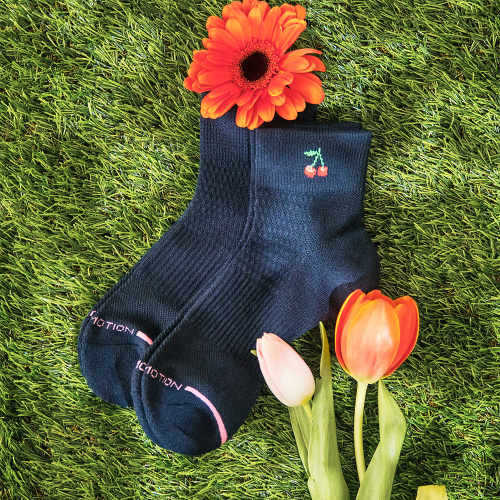 Cherry | Quarter Compression Socks For Women