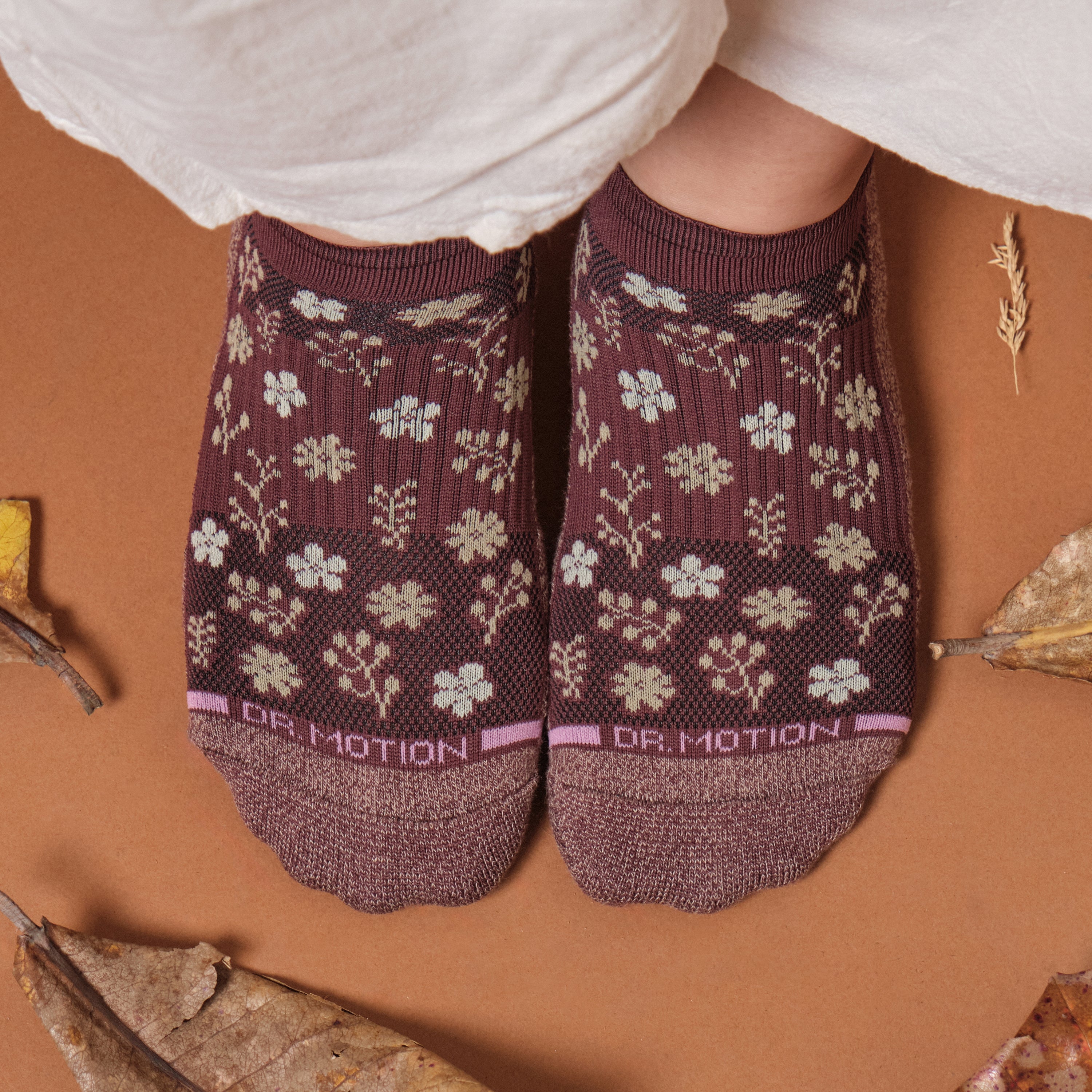 Small Floral Silhouette | Ankle Compression Socks For Women