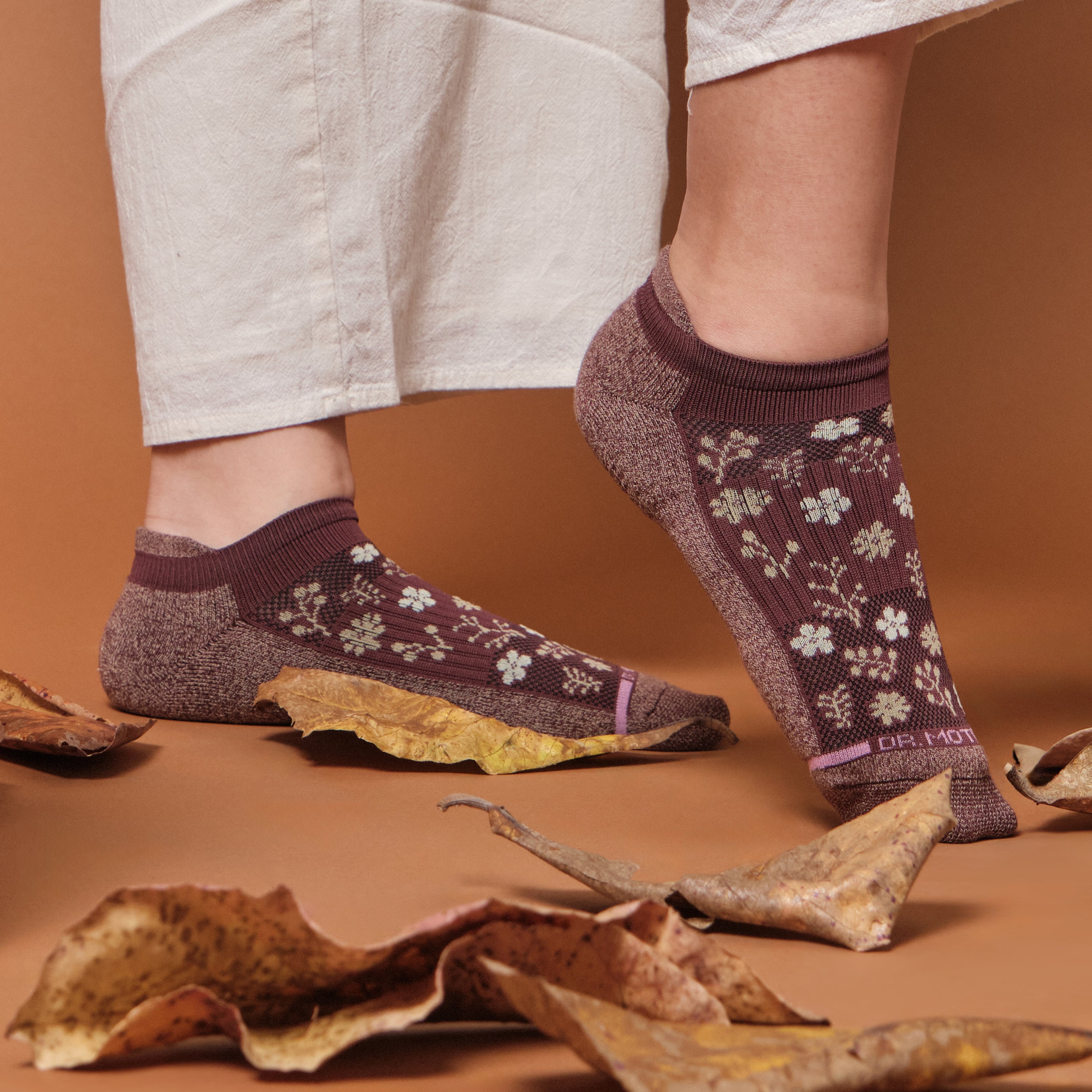 Small Floral Silhouette | Ankle Compression Socks For Women