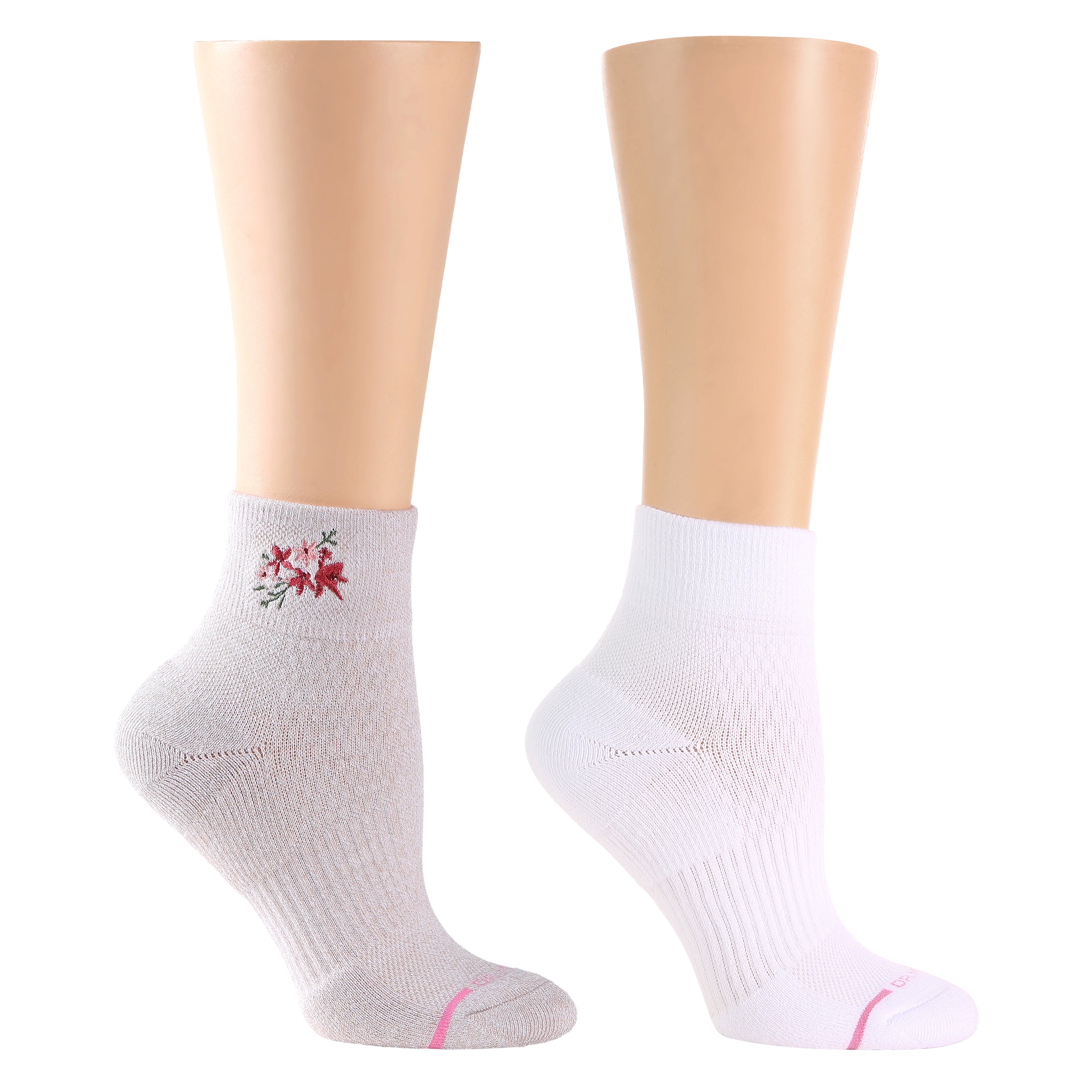 Autumn Bouquet Embroidery | Quarter Compression Socks For Women