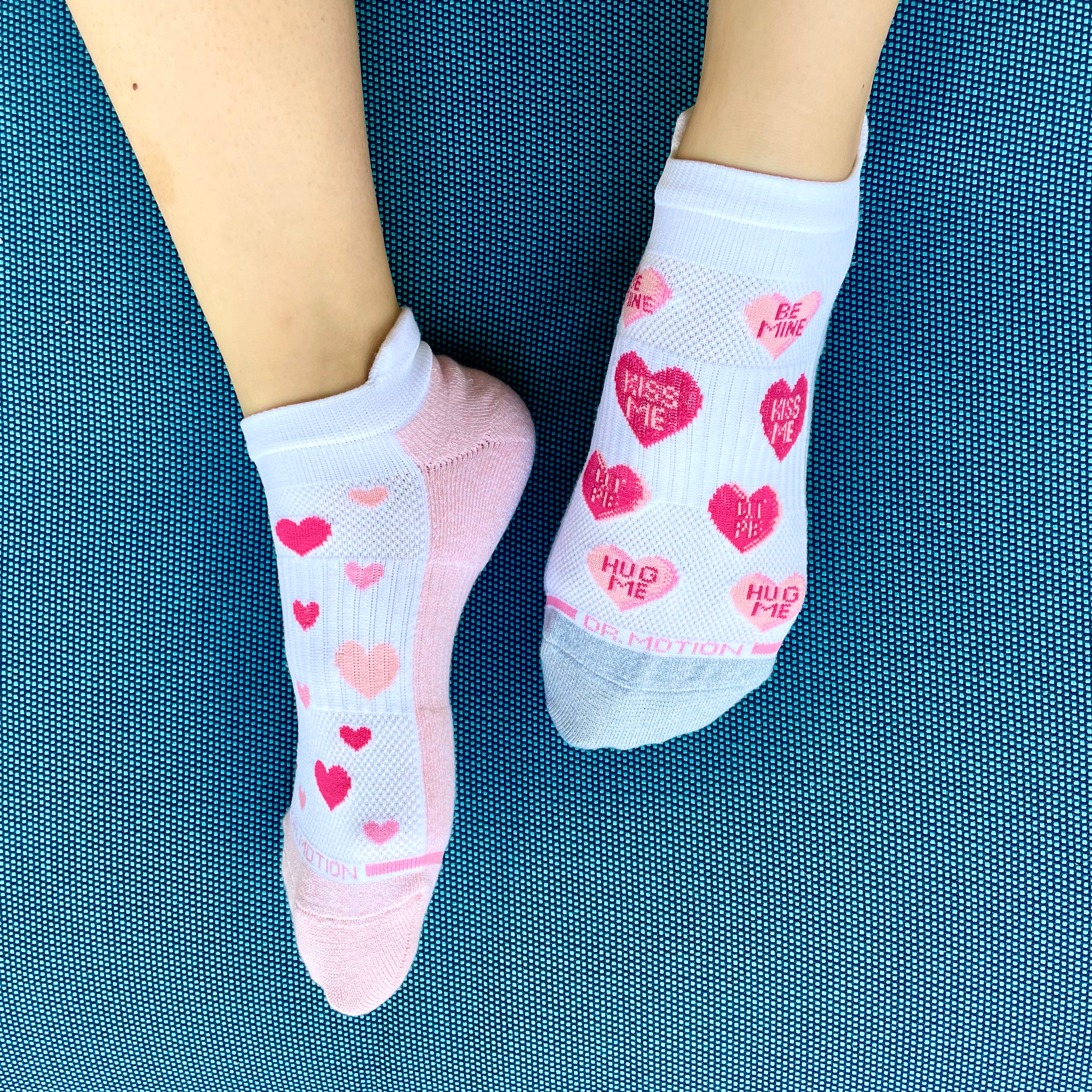 Candy Hearts | Ankle Compression Socks For Women