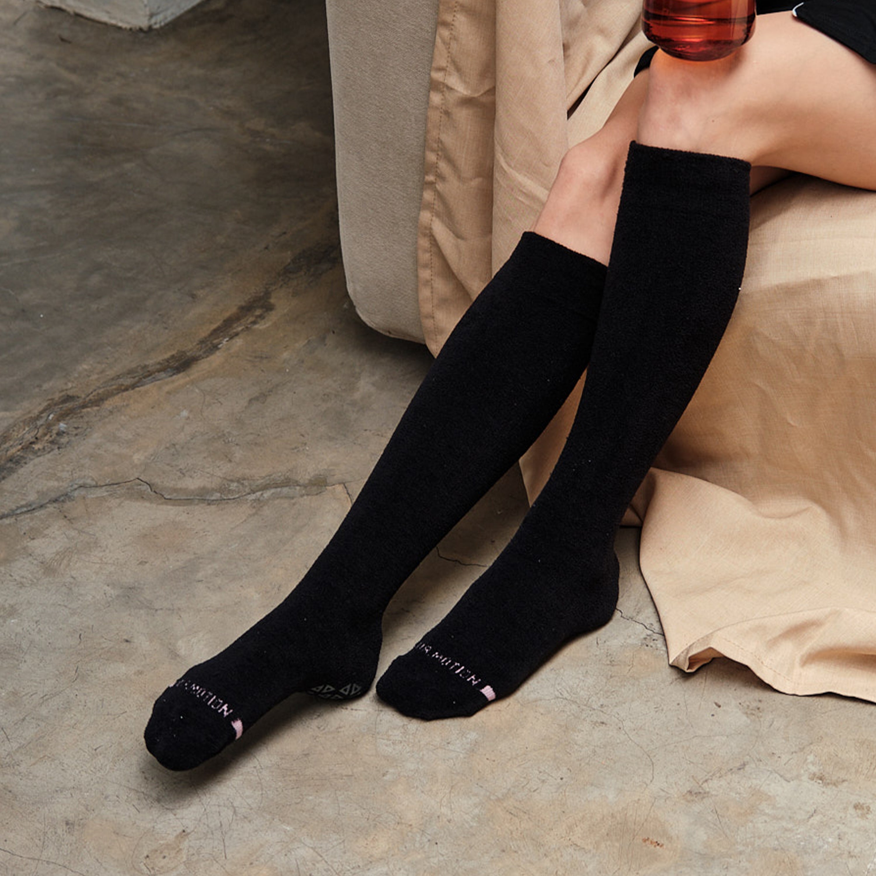 Plain Knit Cozy | Knee-High Compression Socks For Women