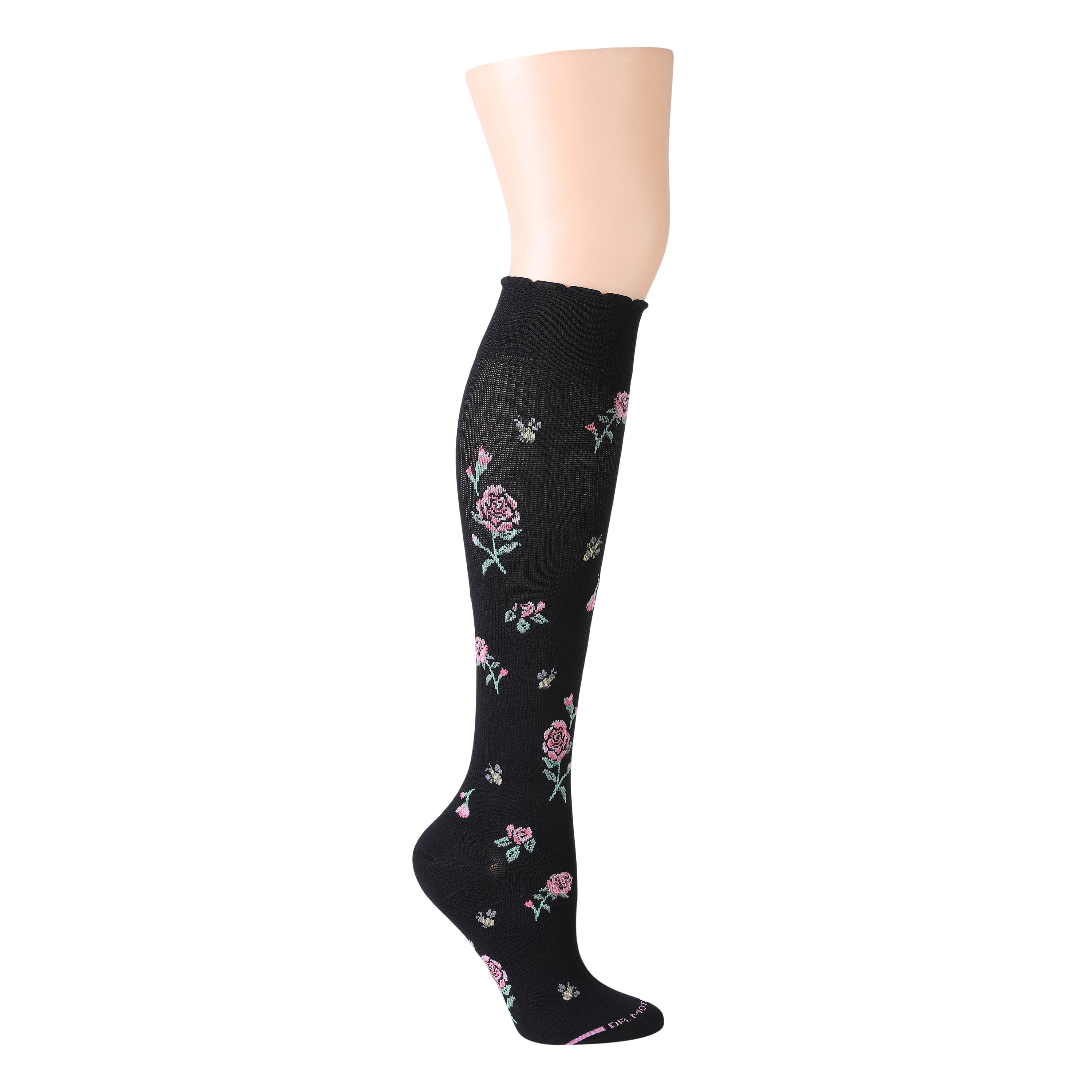 Fancy Floral & Bees | Knee-High Compression Socks For Women