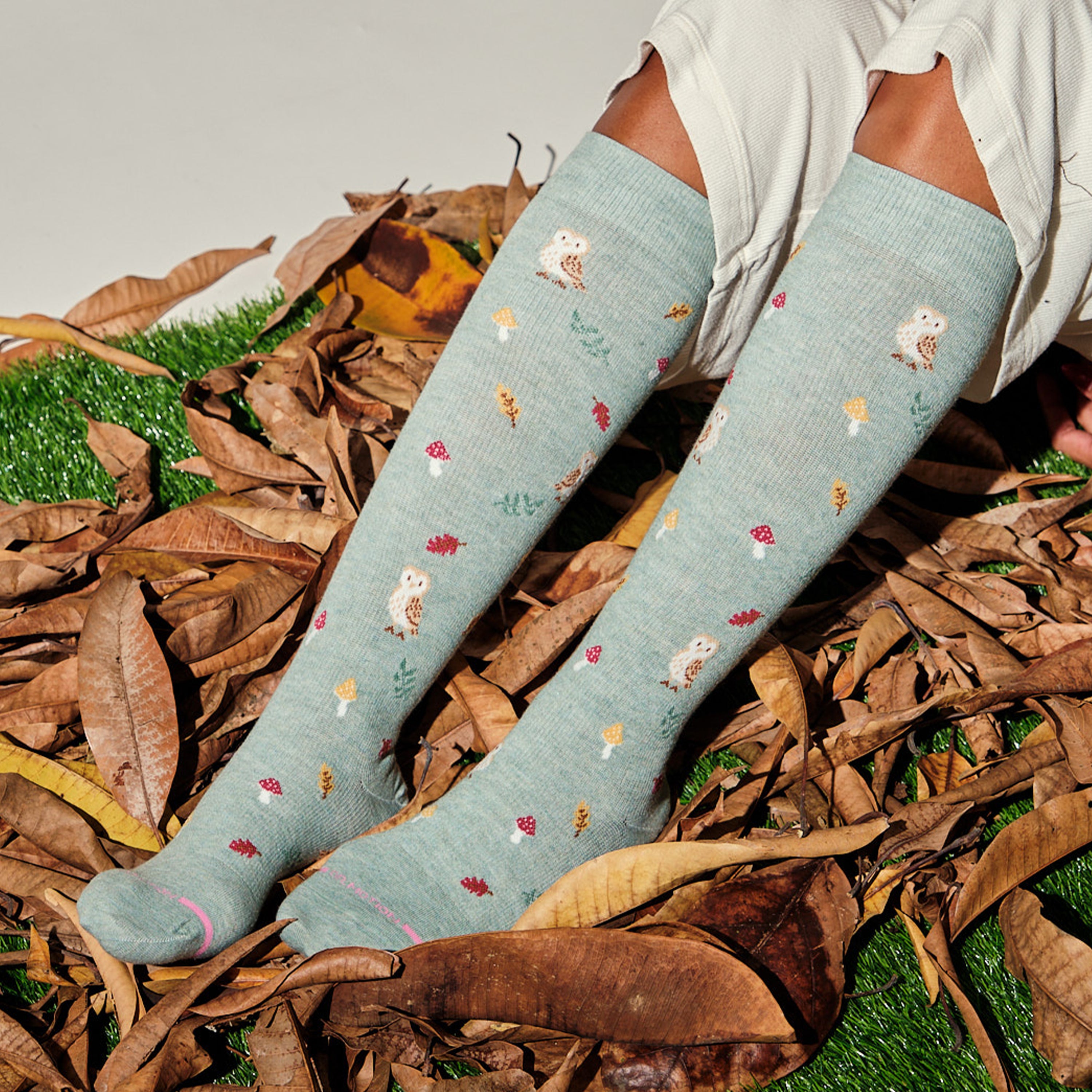 Forest Owl | Knee-High Compression Socks For Women