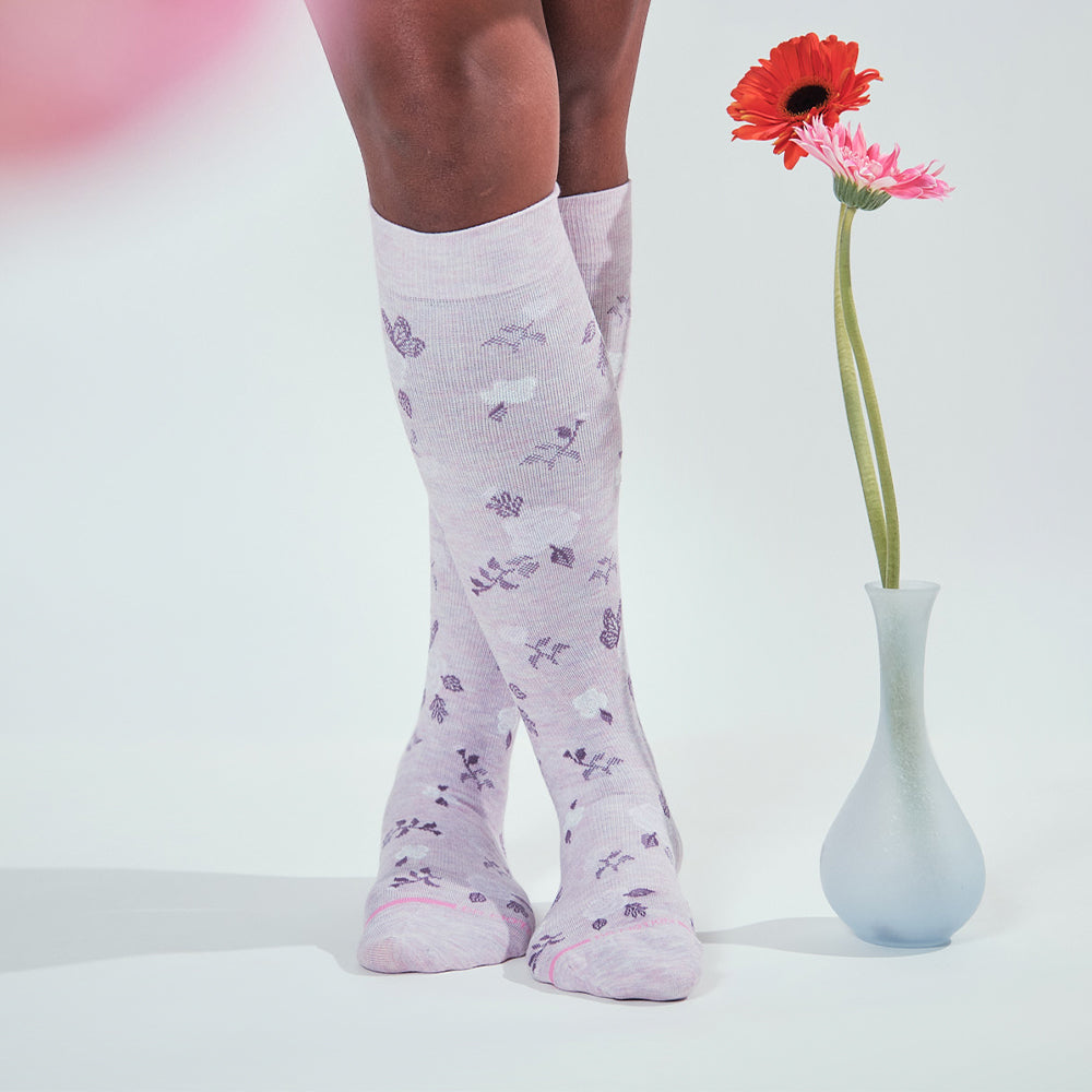 French Roses | Knee-High Compression Socks For Women