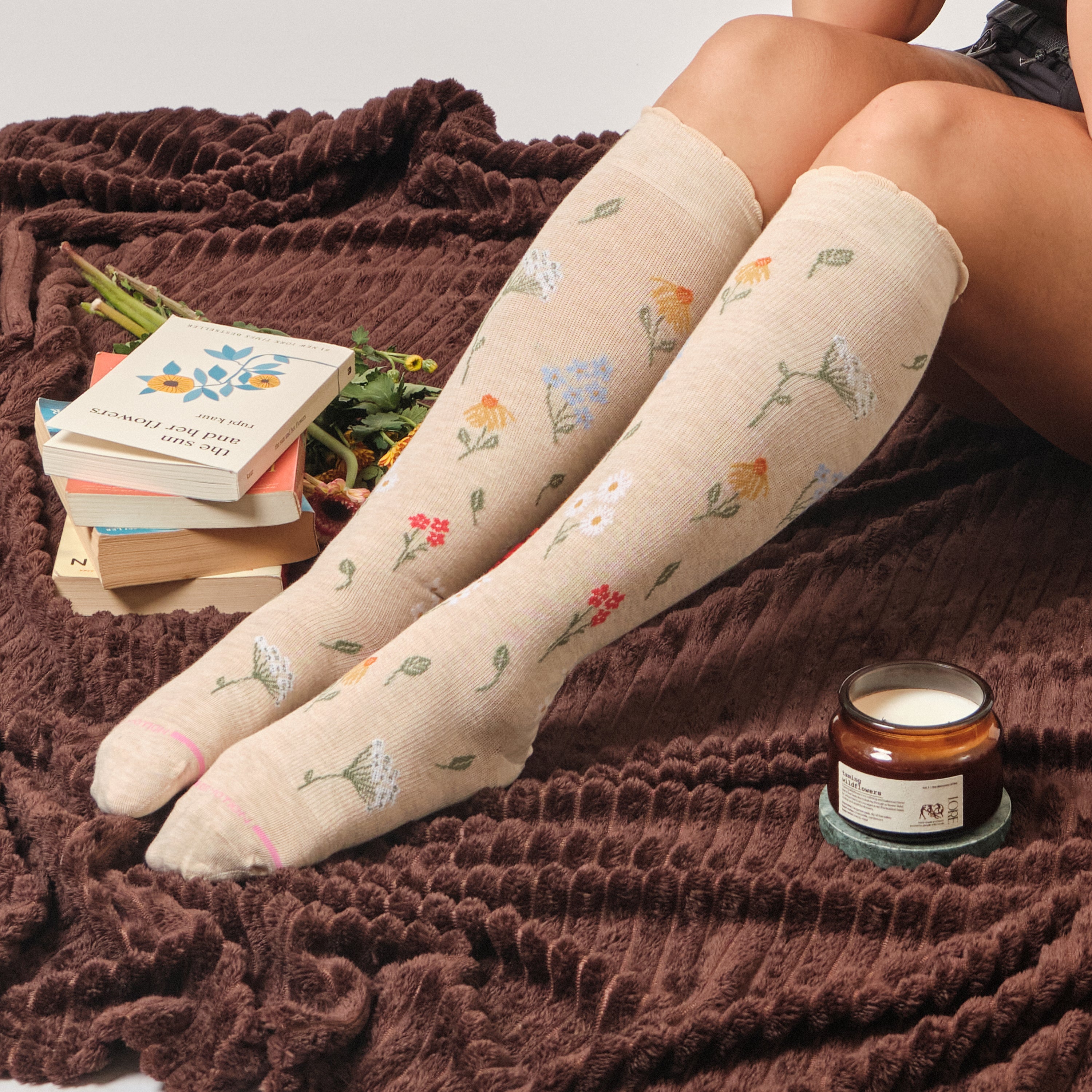 Wildflowers | Knee-High Moderate Compression Socks For Women