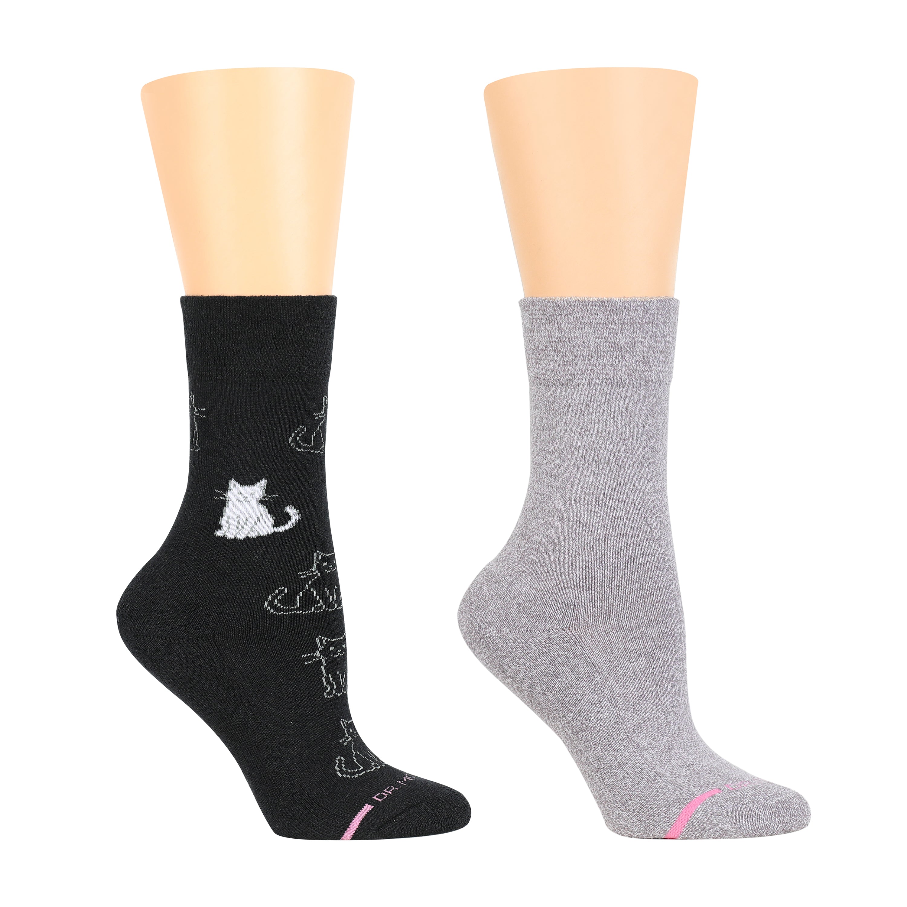 Cat Outline | Comfort Top Half-Cushion Socks For Women