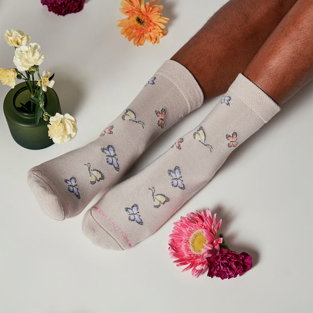 Butterflies | Diabetic Half Cushion Socks For Women