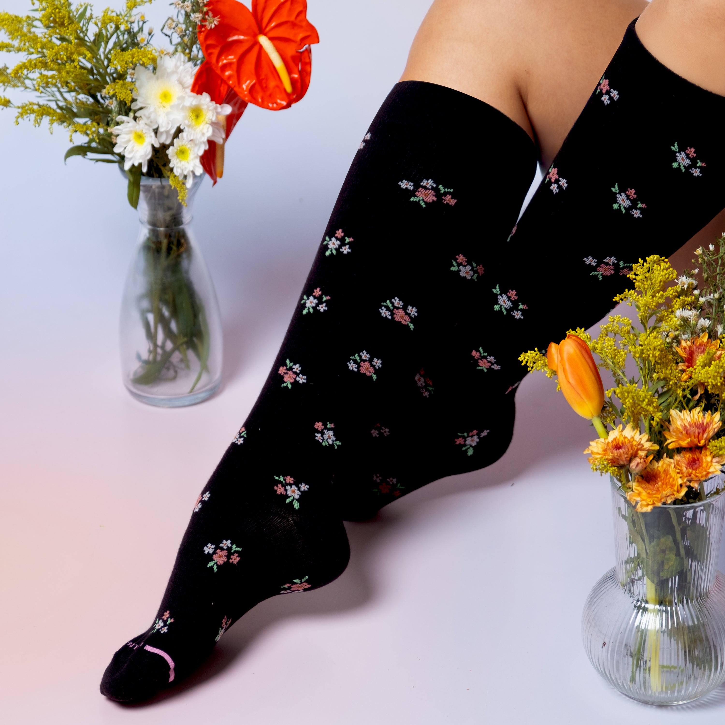 Ditsy Floral Bunch | Knee-High Compression Socks For Women