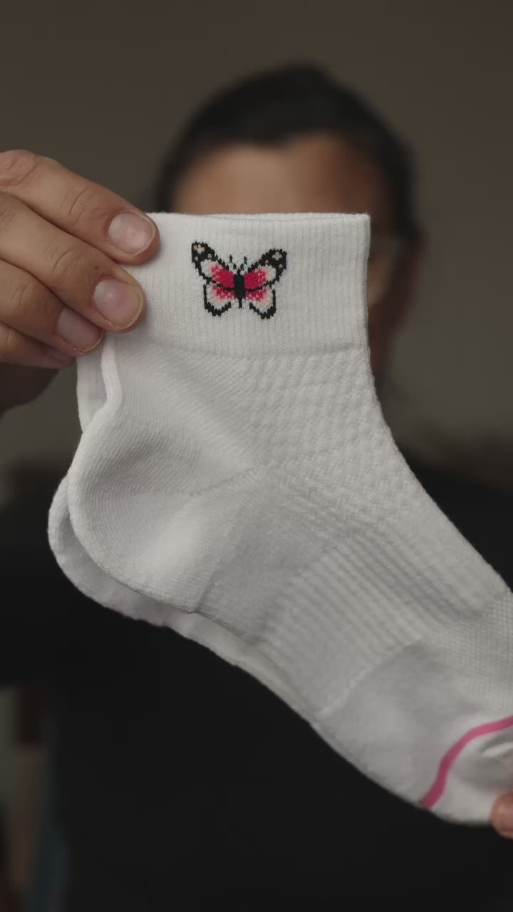 How to wear compression quarter socks — demonstration video