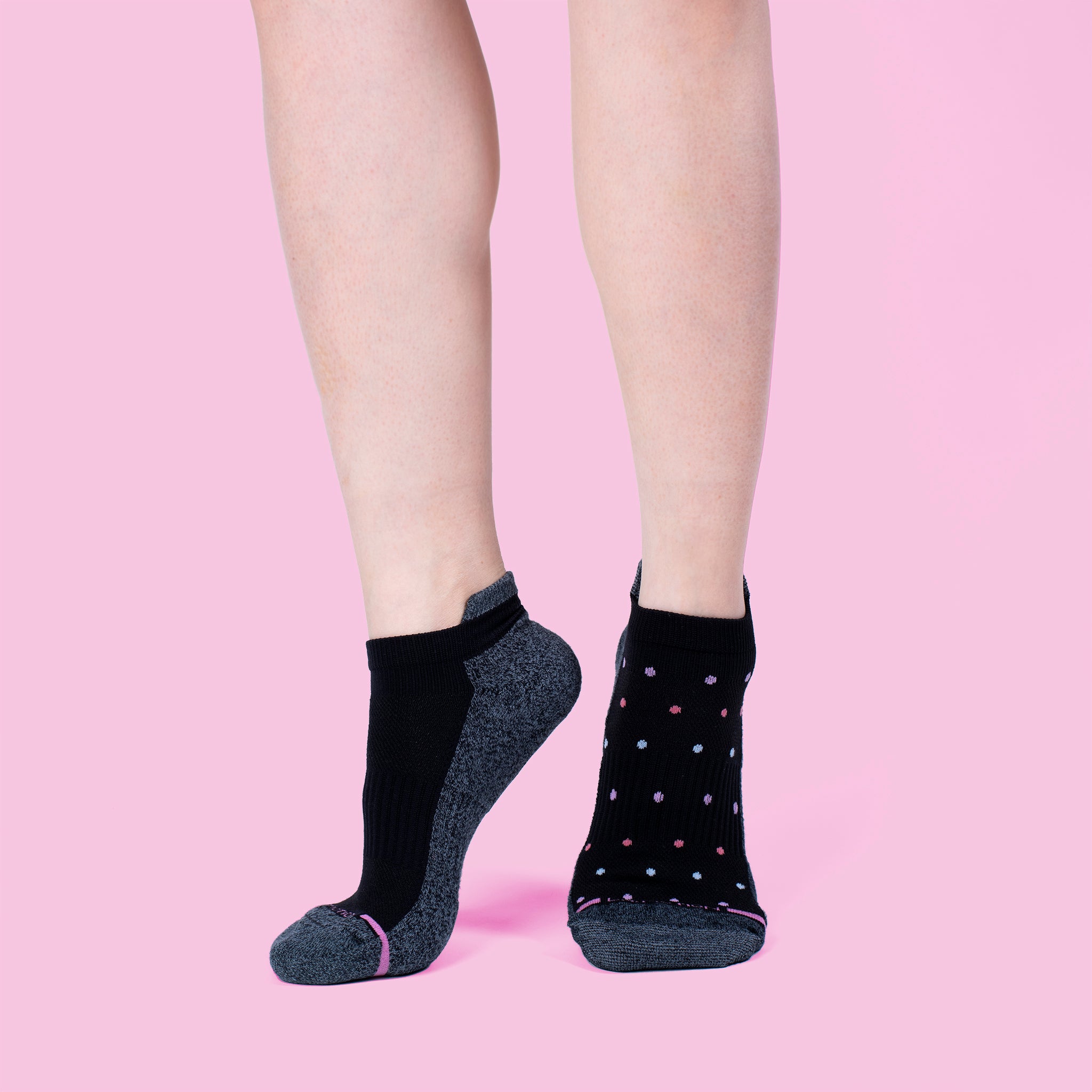 Black Ankle Socks with Dots
