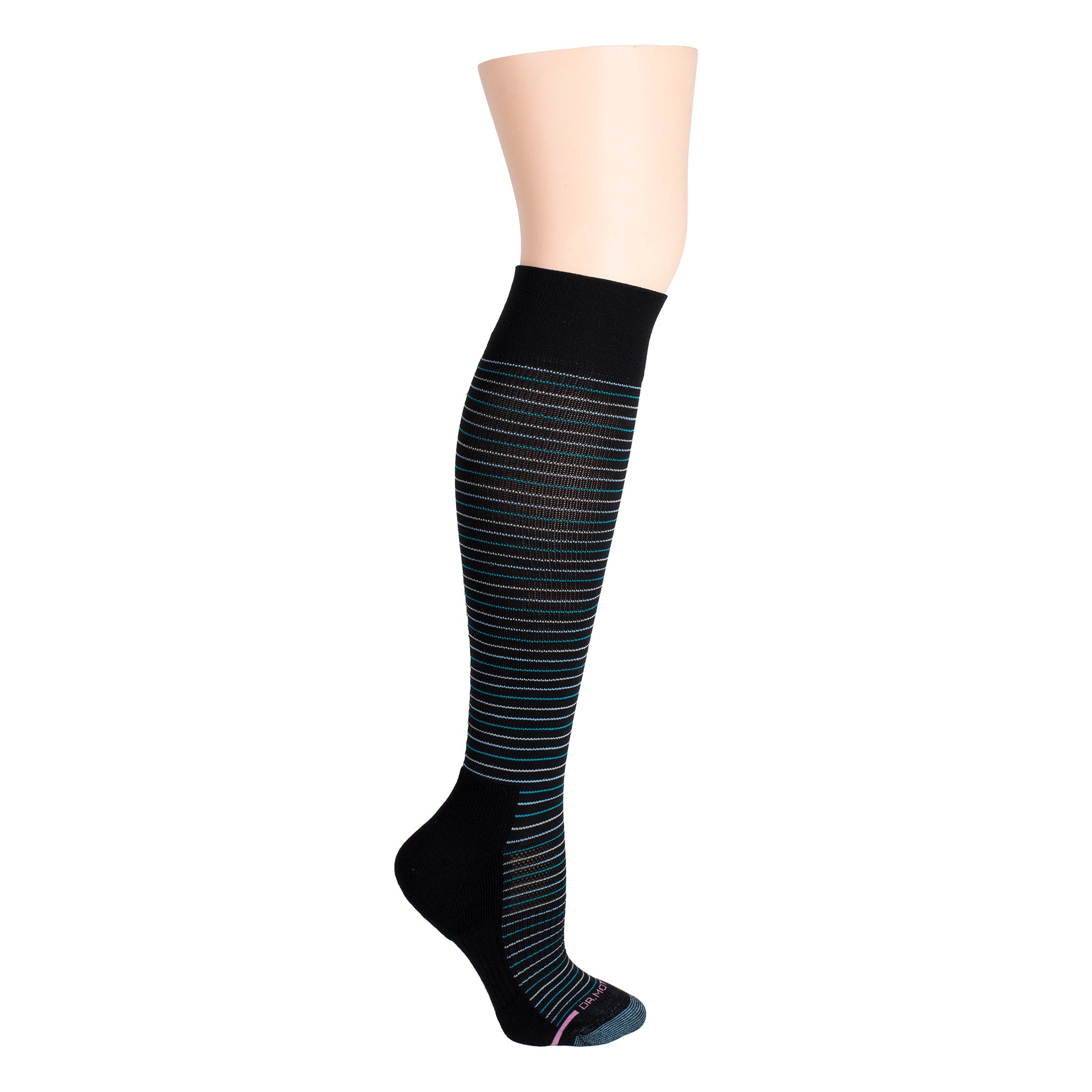 Black White Stripe Socks Premium Cotton Short Knee high Over The