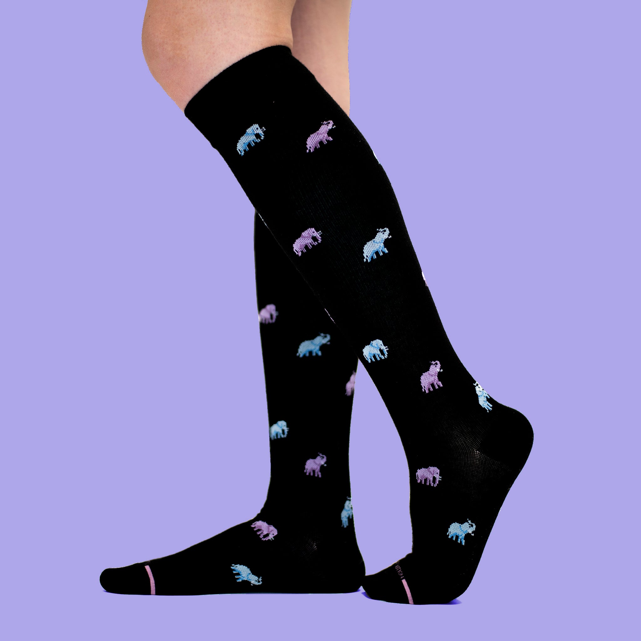 Elephants | Knee-High Compression Socks For Women
