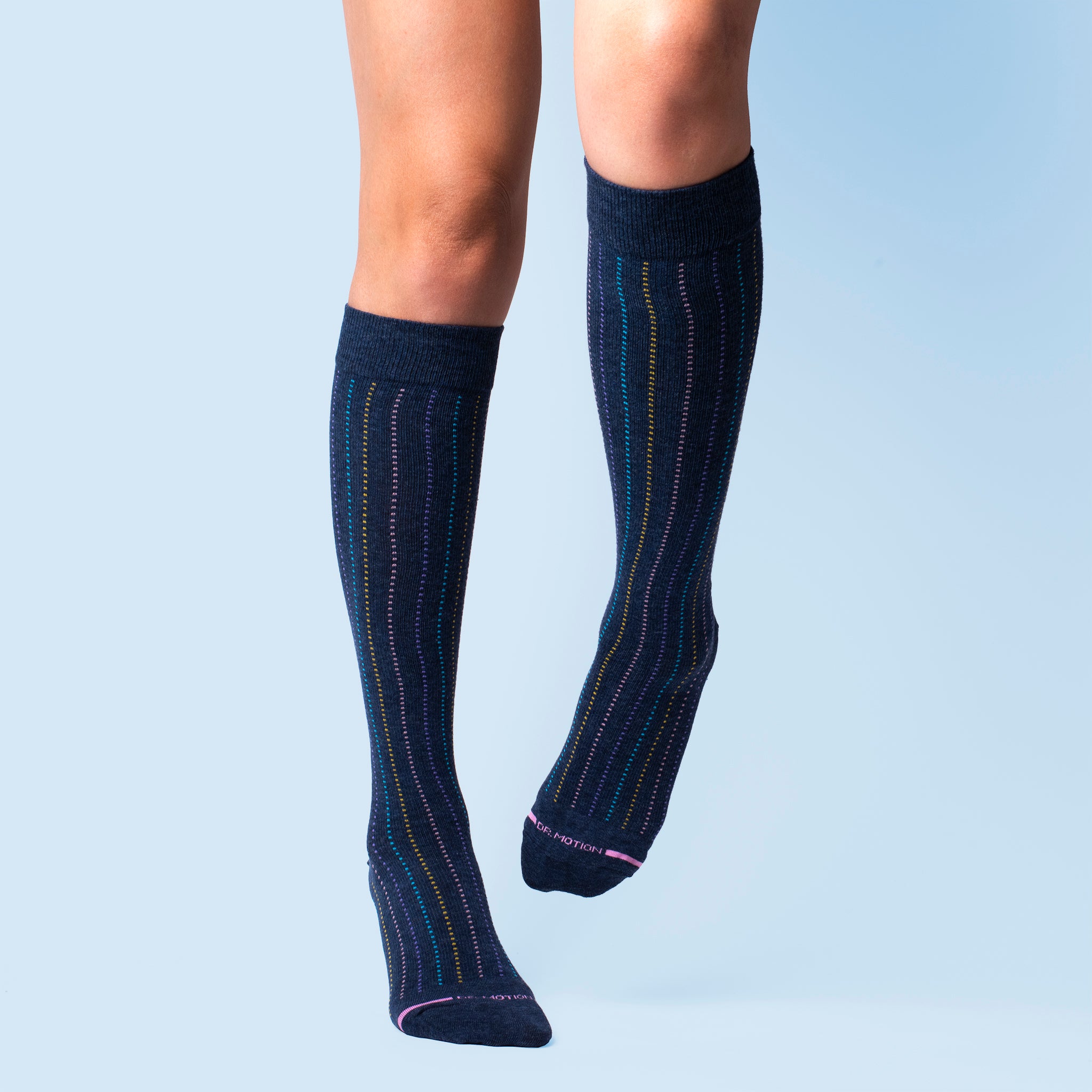 Broken Vertical Stripe | Knee-High Compression Socks For Women