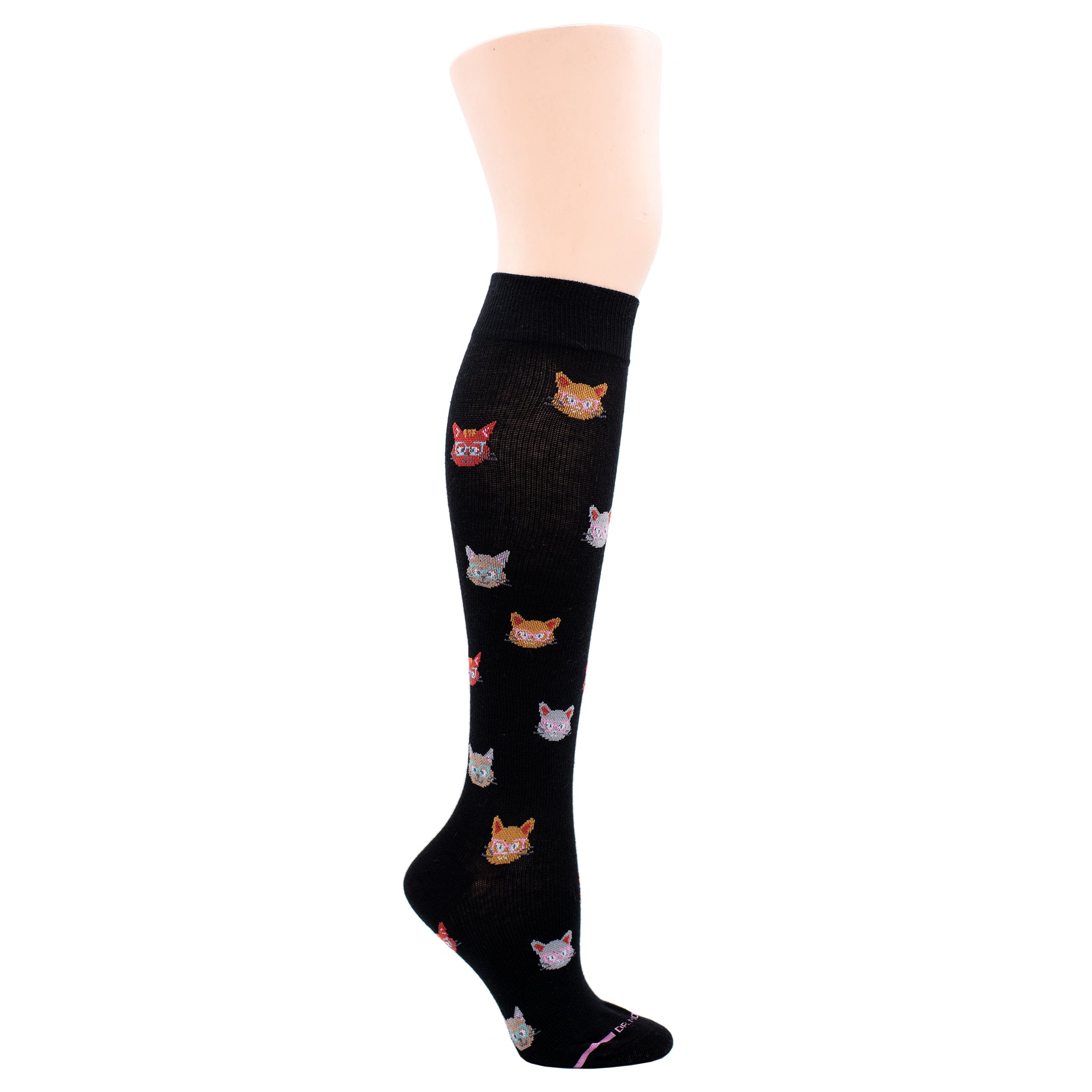 Knee-High Compression Socks For Women | Dr. Motion | Cats in Glasses