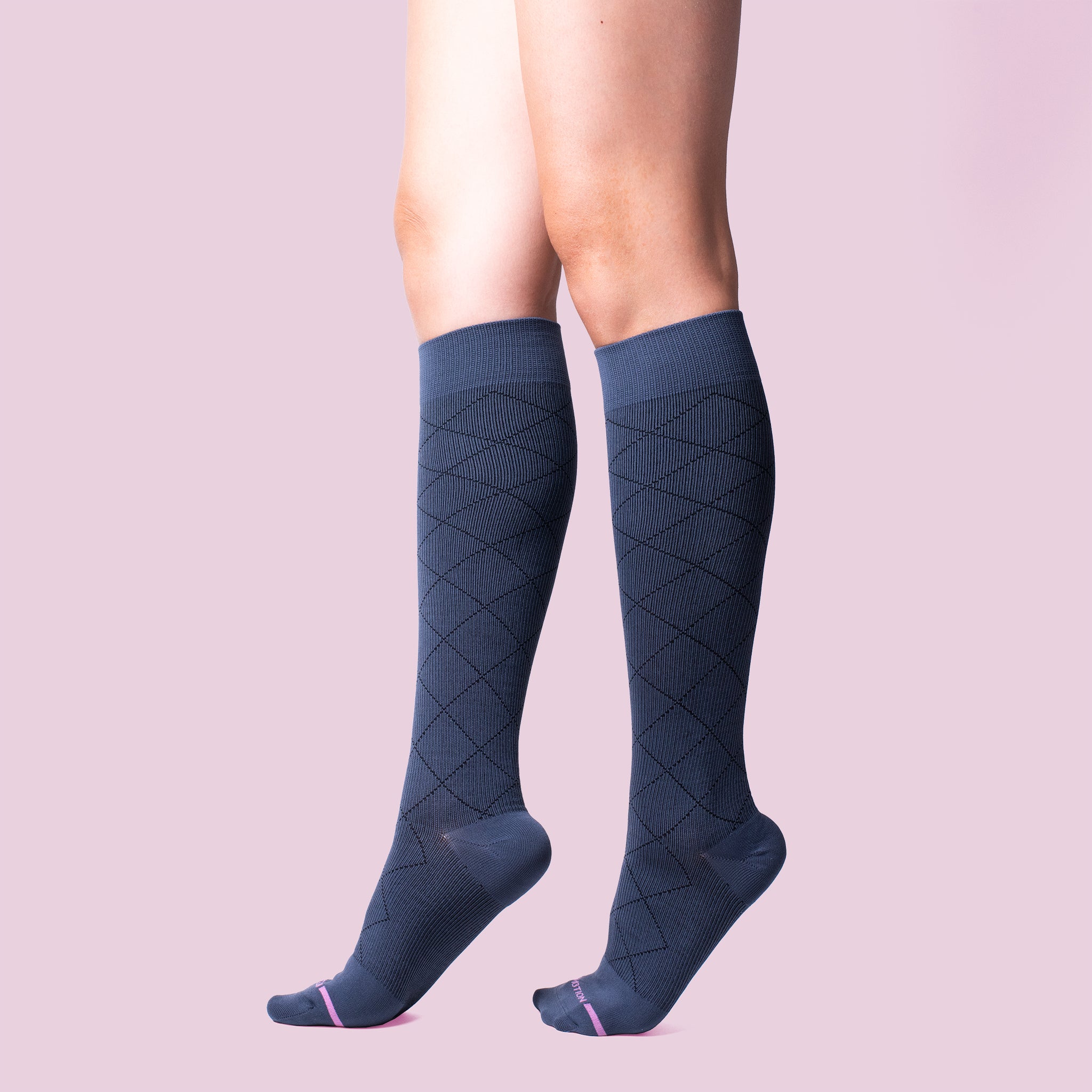 Miayilima Compression Socks for Women Women'S Fashion Casual Invisible Long  Lace Sexy Breathable Socks Compression Socks Blue One Size 