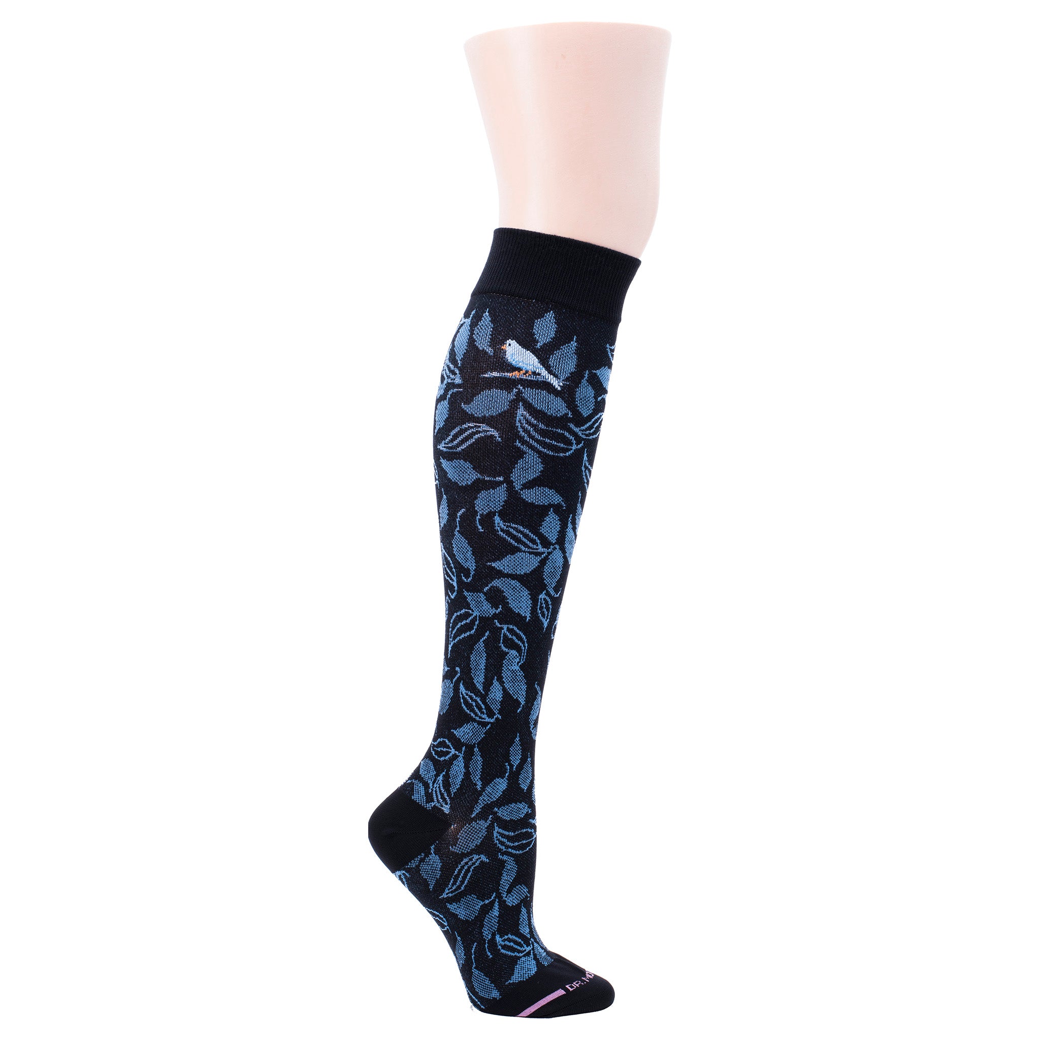 Birds & Leaves | Knee-High Compression Socks For Women