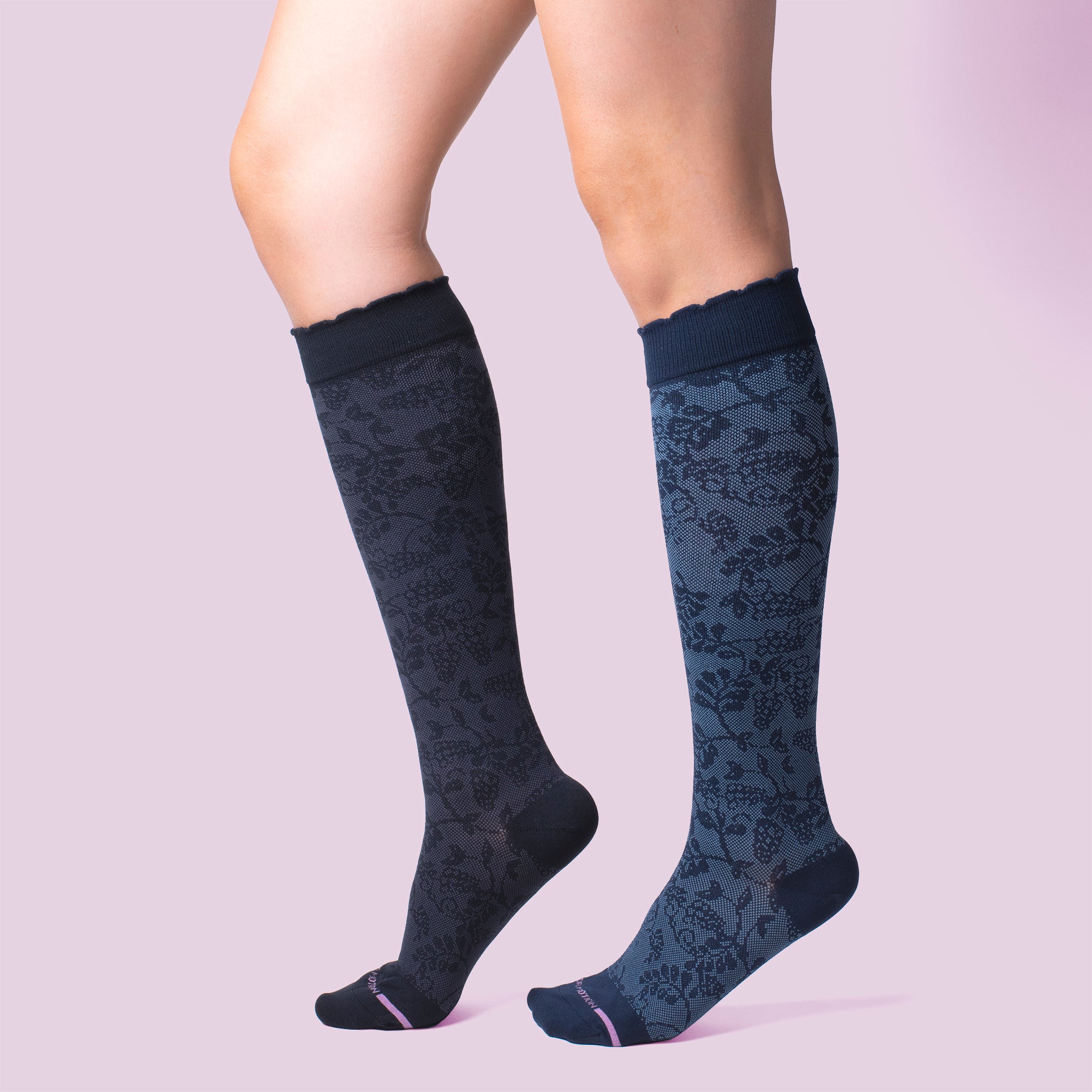 Grape Vine Texture | Knee-High Compression Socks For Women